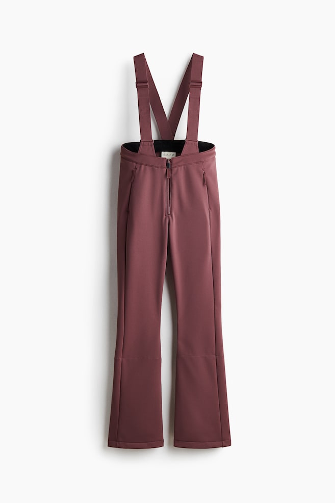 Water-Repellent Ski Pants - Dusty burgundy/Coffee bean brown - 1