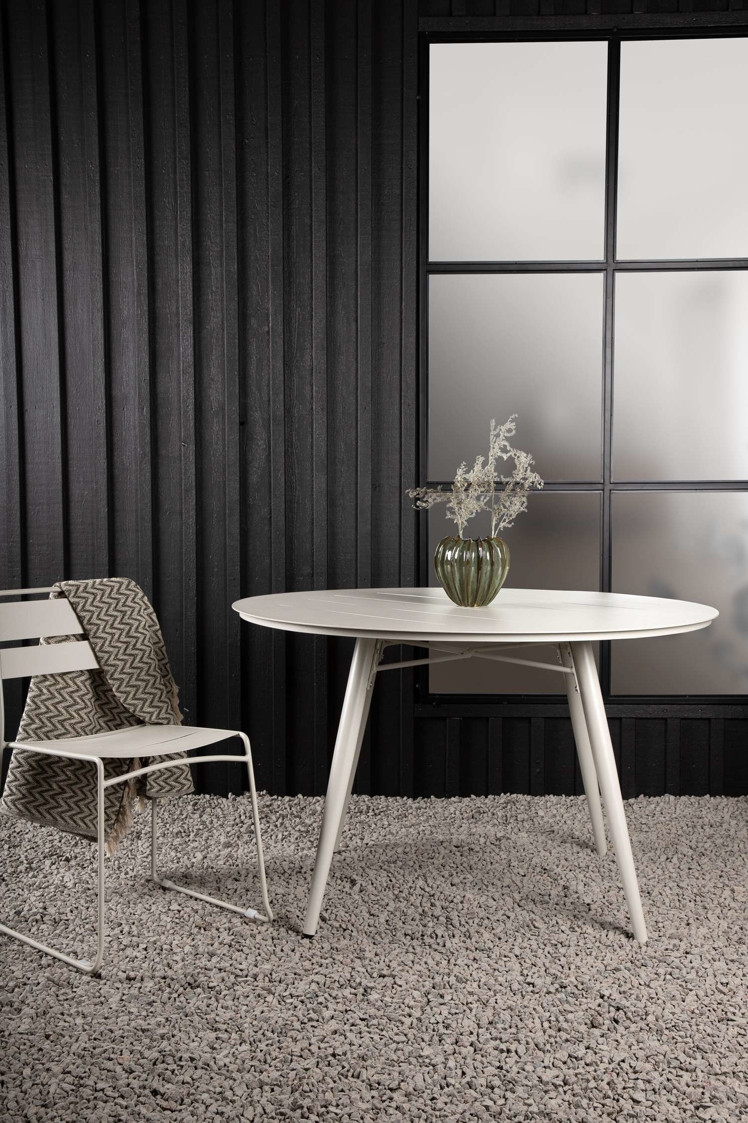 Lina Table - Aluminum, Beige