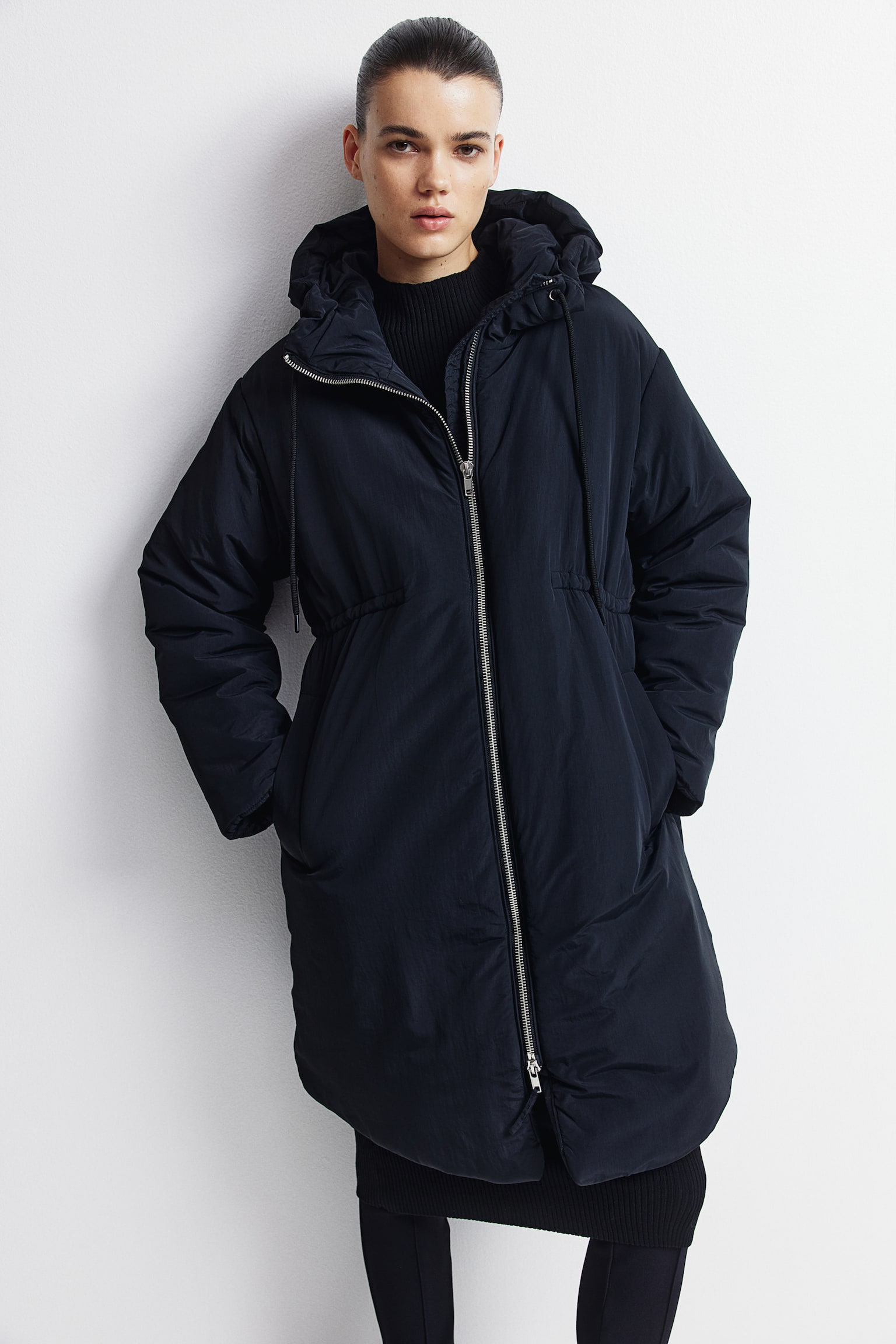 MAMA Padded parka - Black/Dark khaki green - 1