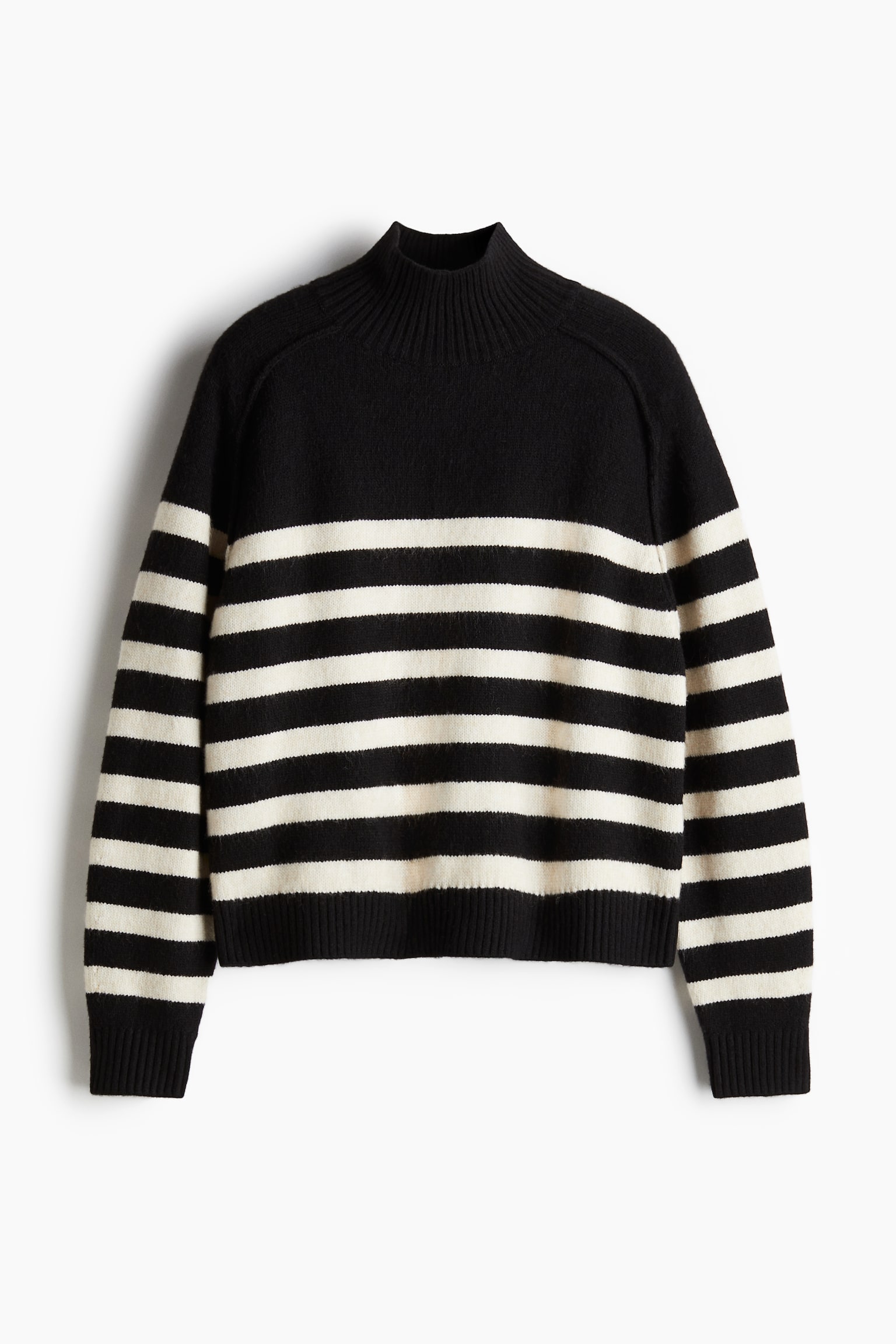 Turtleneck jumper - Black/Striped/Dark brown/Grey/Striped - 2