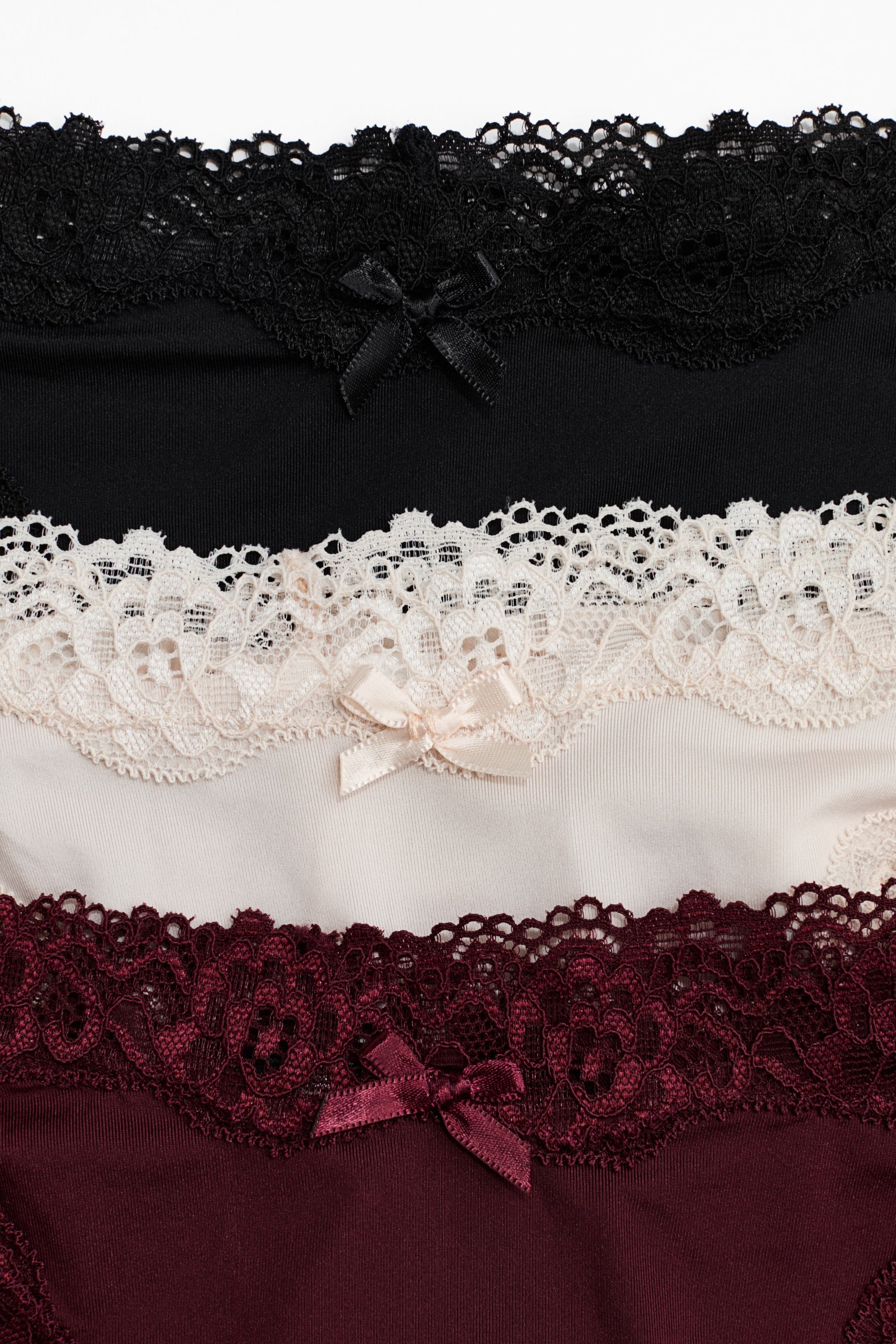 Zobrazit větší obrázek: Kalhotky brazilian z mikrovlákna a krajky 5 kusů - Burgundy/Light pink/Black - ŽENY | H&M CZ 3