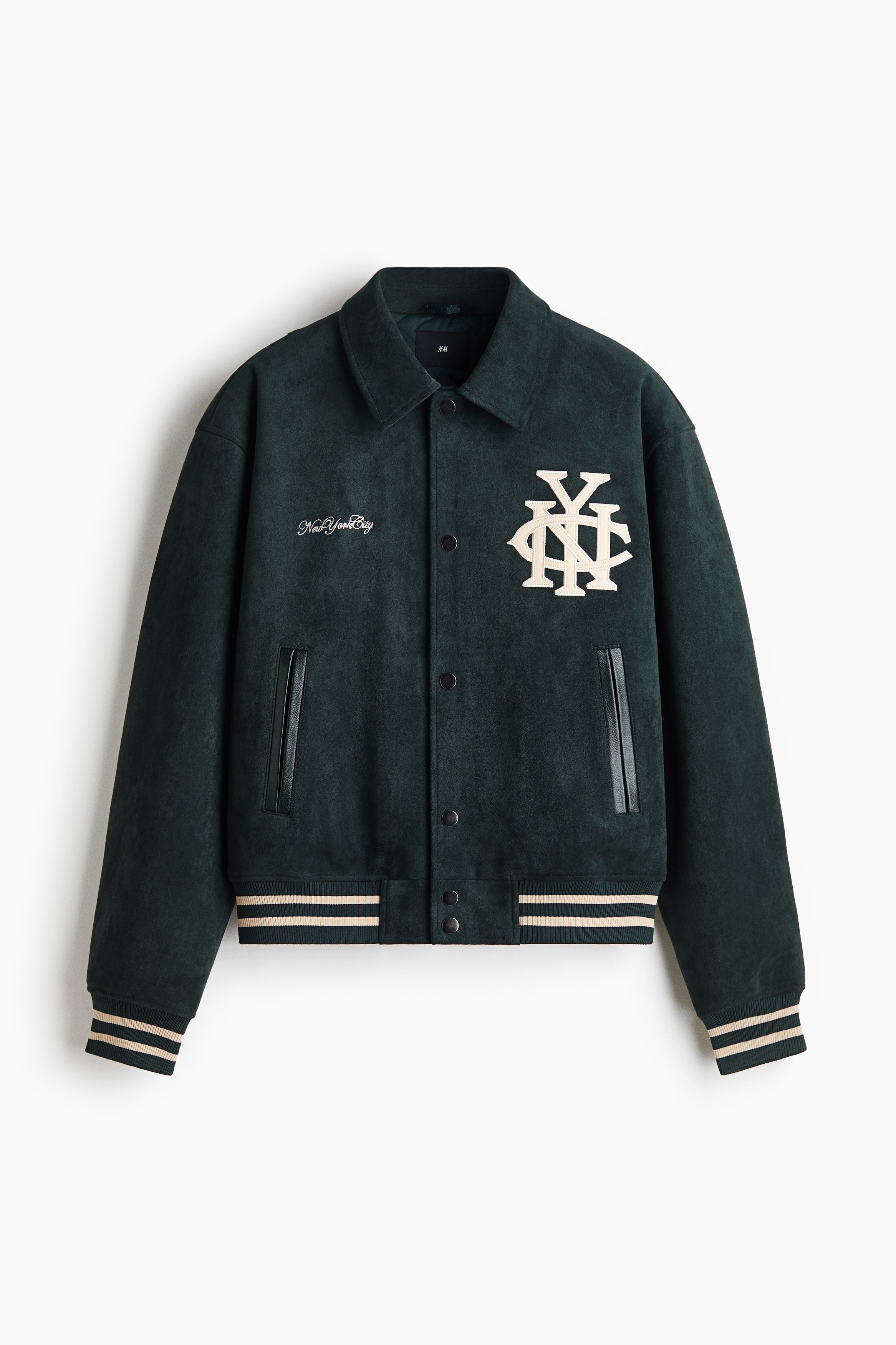 Motif-detail baseball jacket