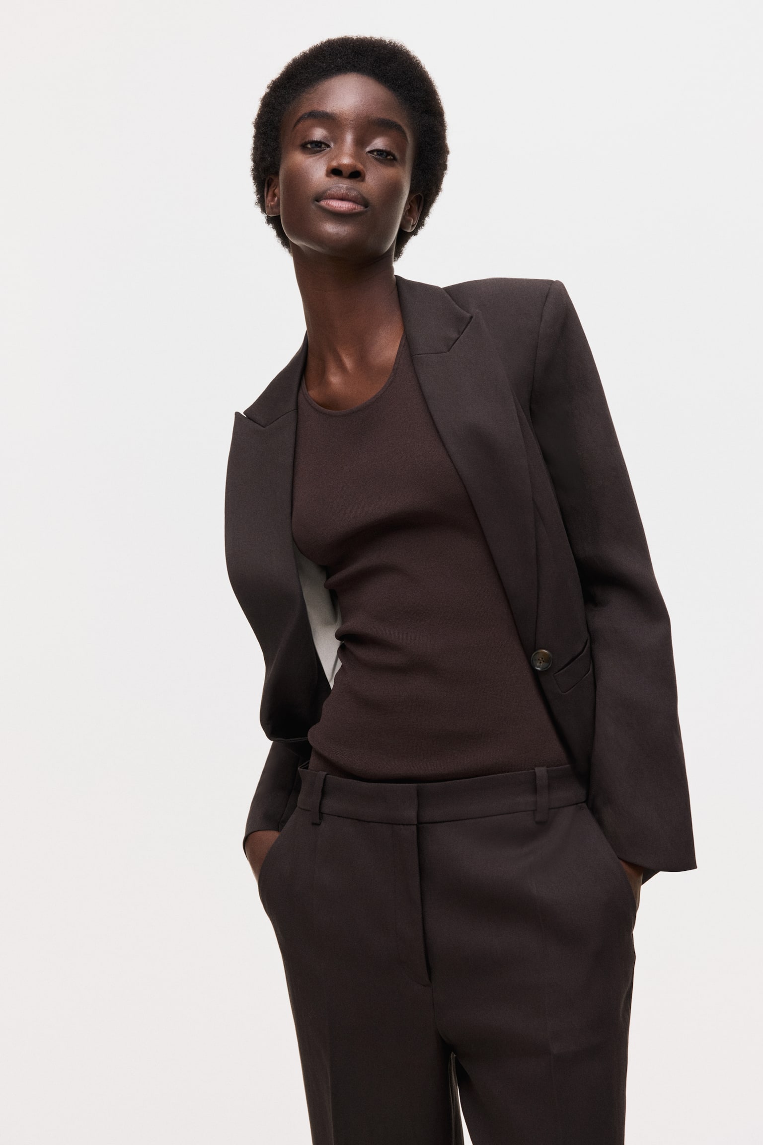 Класичні штани - Темно-коричневий/Темно-червоний - 1