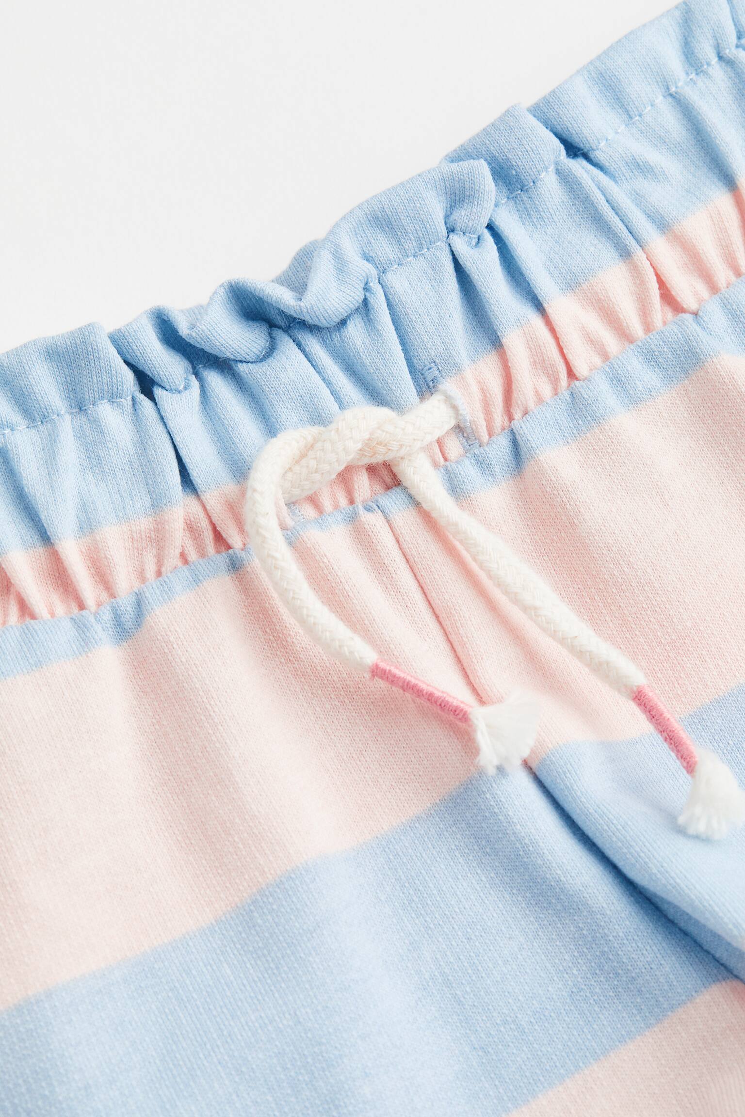 Cotton pull-on shorts - Light blue/Striped/Powder pink/Light yellow - 2