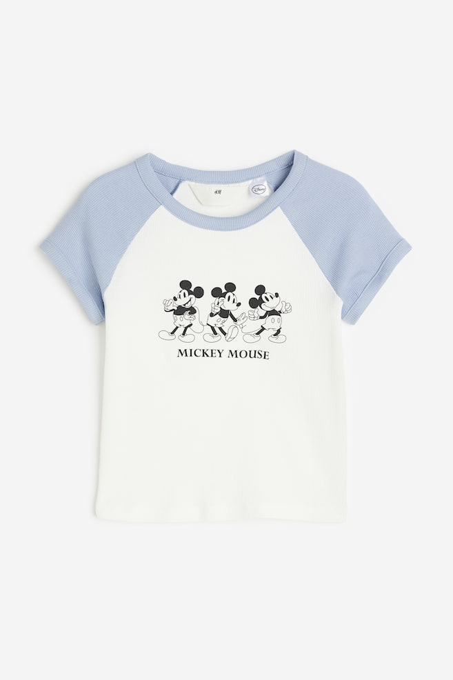 T-shirt a costine - Bianco/Topolino/Beige/Keith Haring/Grigio scuro/Blackpink/Viola chiaro/SmileyWorld®/dc/dc - 2