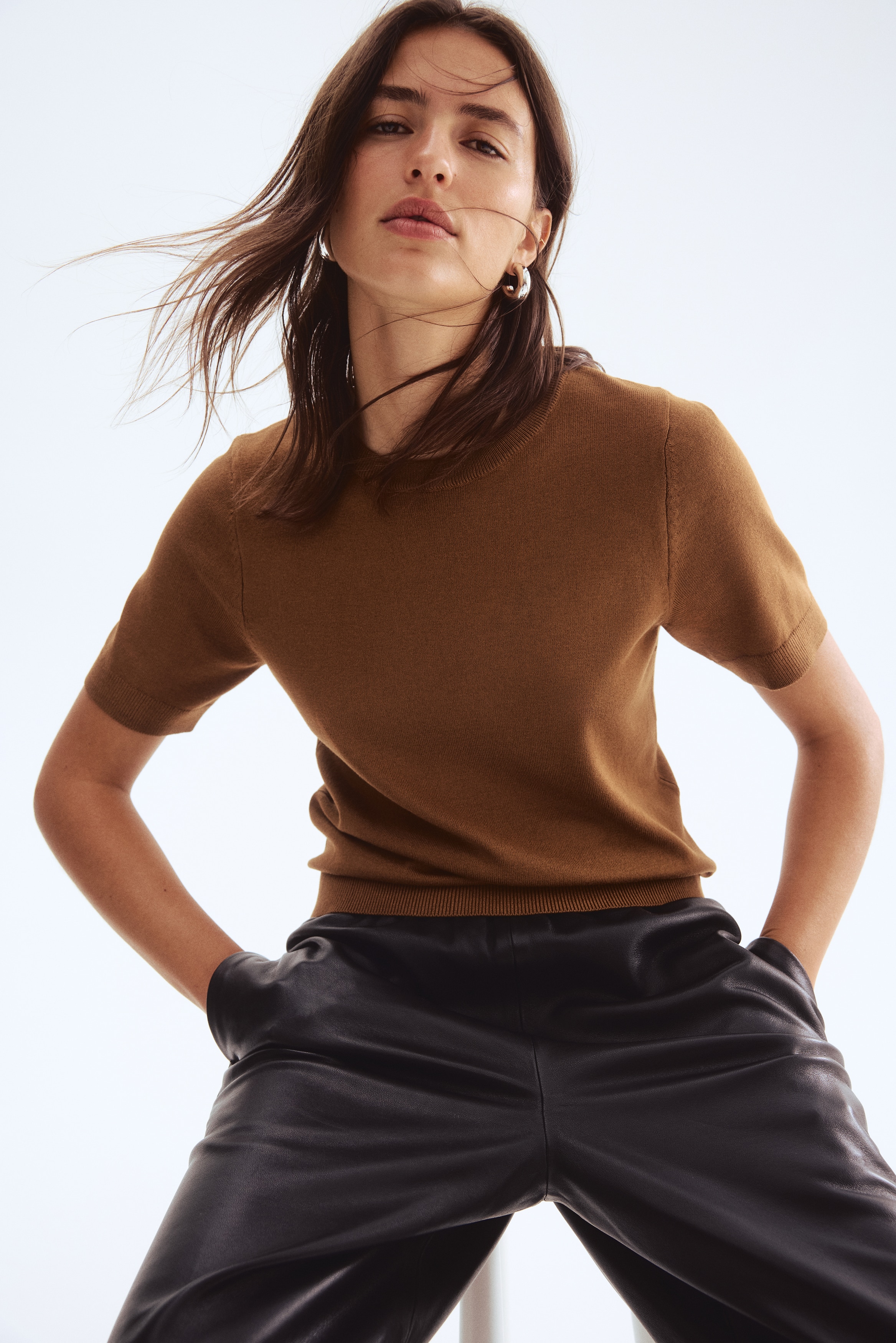 ファインニットトップス - ブラウン - レディース | H&M JP