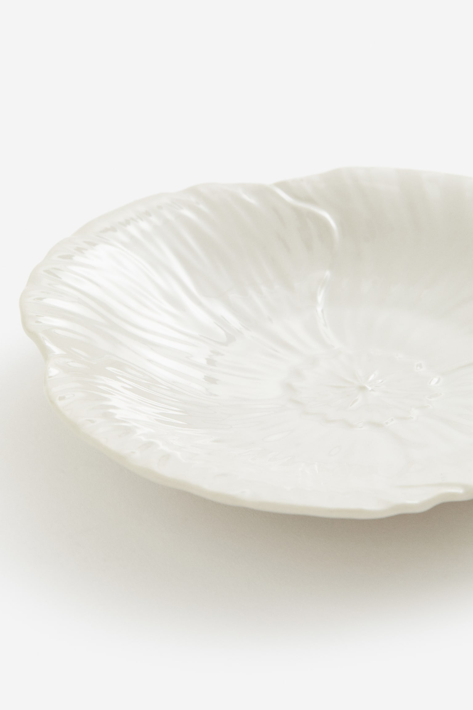 Stoneware serving plate - White - 3