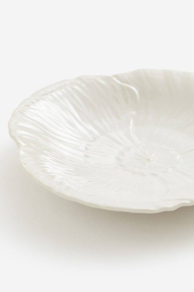 Stoneware serving plate - White - 3