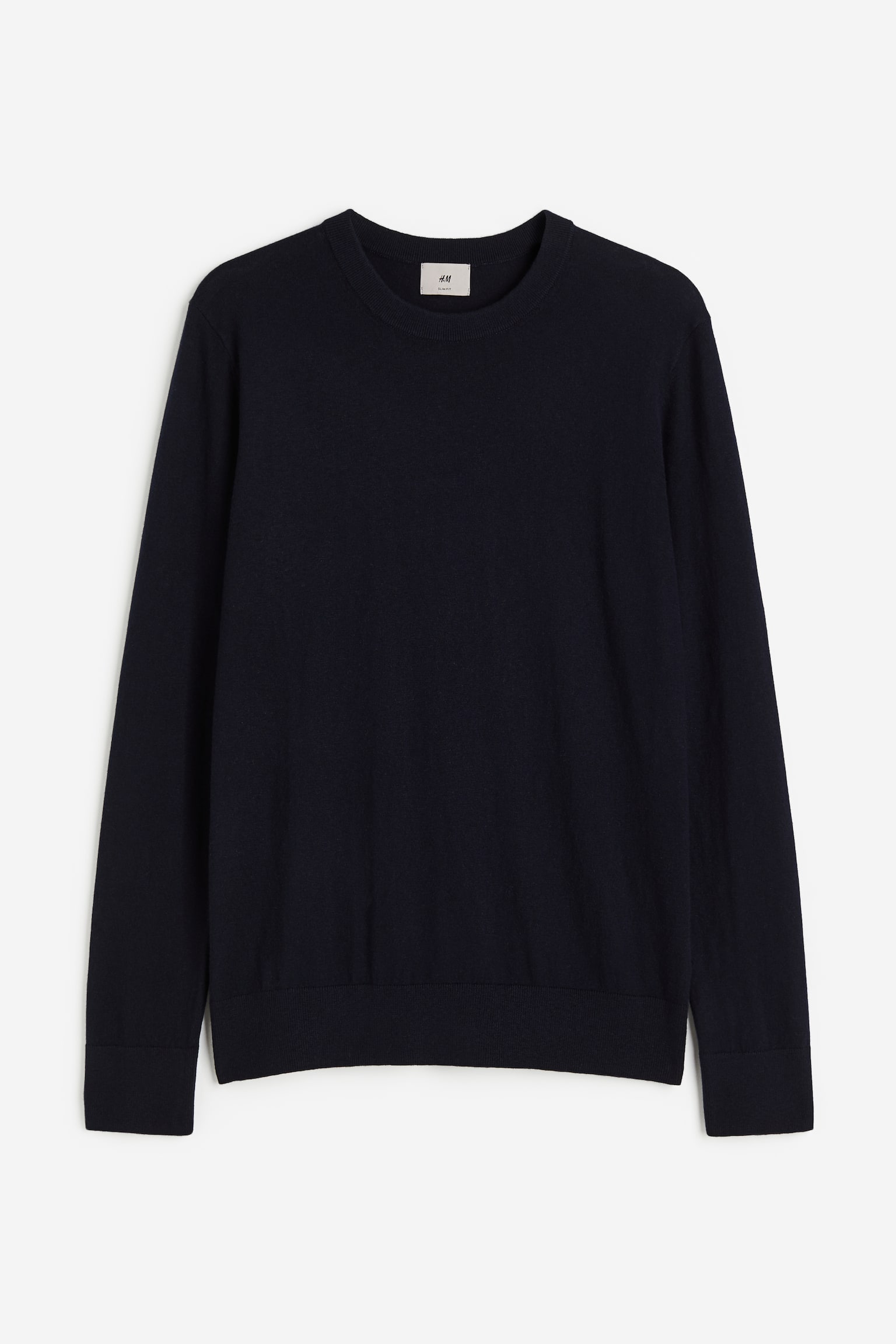 Slim Fit Cashmere-blend jumper - Navy blue/Light mole - 1