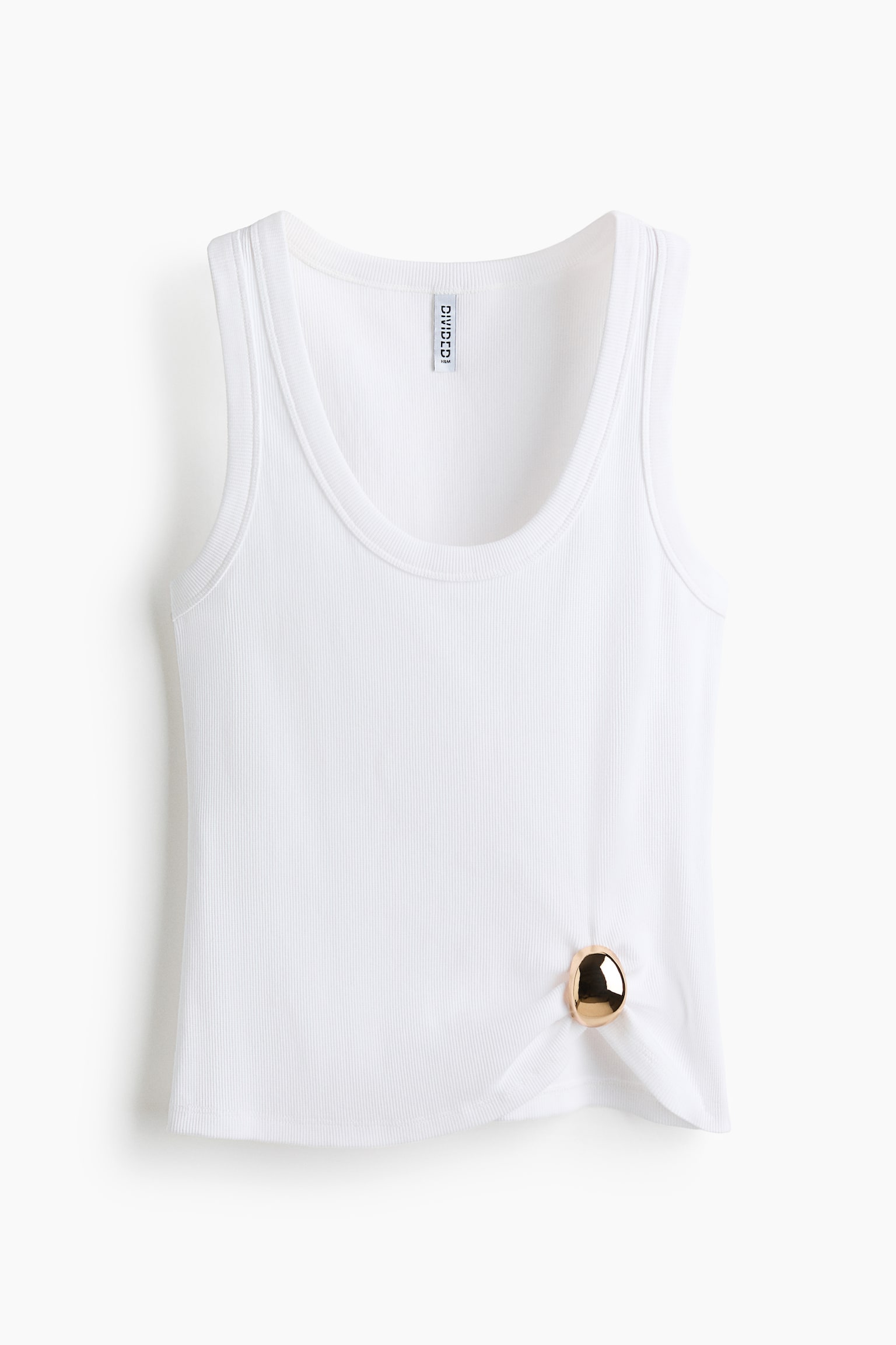 Metal-detail vest top - White/Black - 1