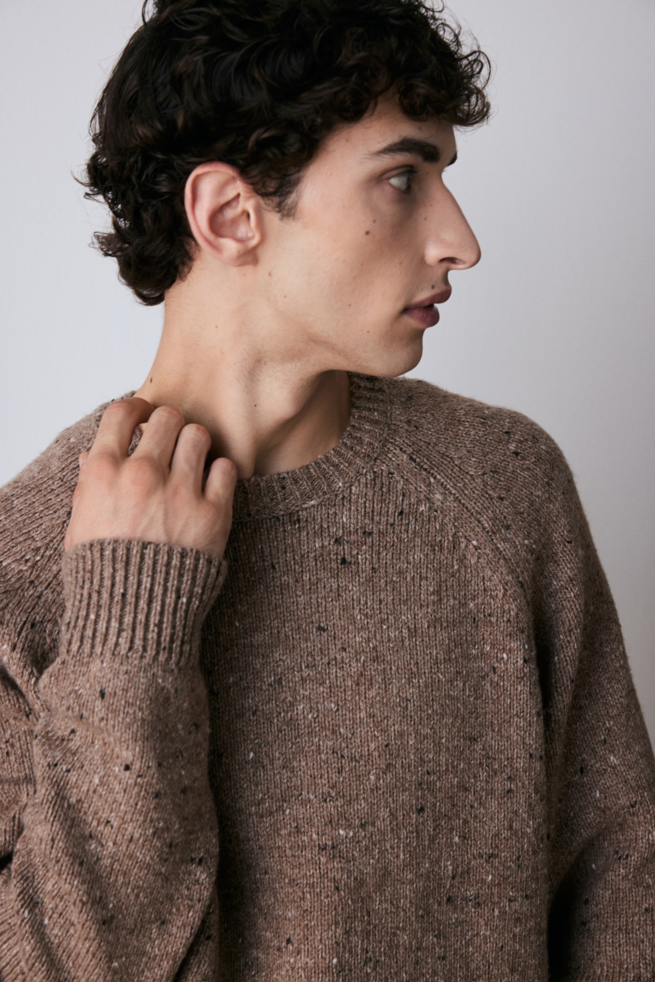 Regular Fit Wool-blend jumper - Light brown marl - Men | H&M GB 2