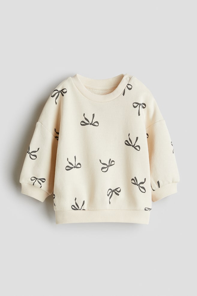 Printed sweatshirt - Cream/Bows/Beige/Bears - 1