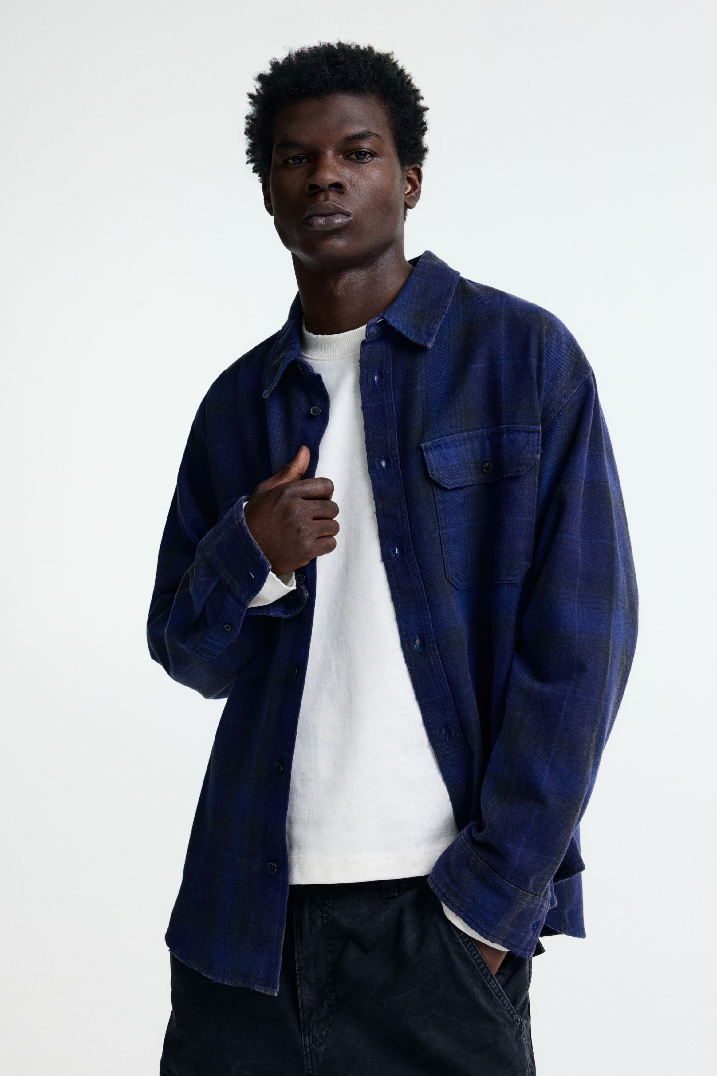 H & M - リラックスフィット プリントシャツ - ブルー H & M - リラックスフィット プリントシャツ - ブルー