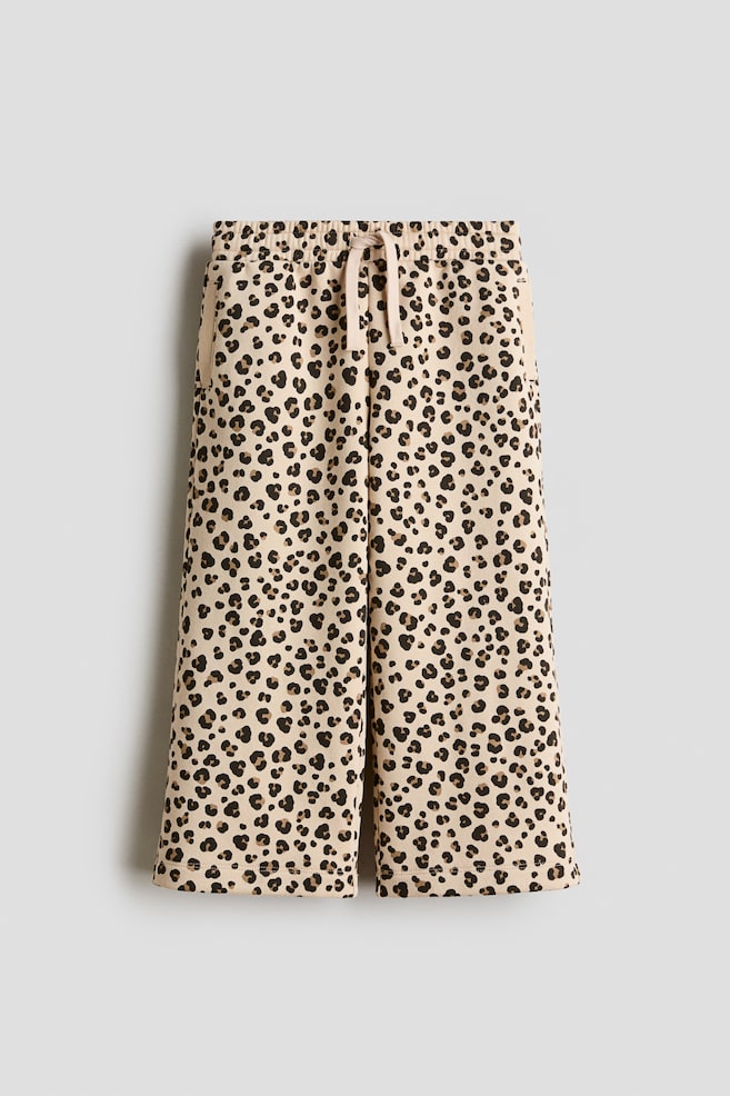 Wide brushed-inside joggers - Light beige/Leopard print/Pink/Light purple - 1