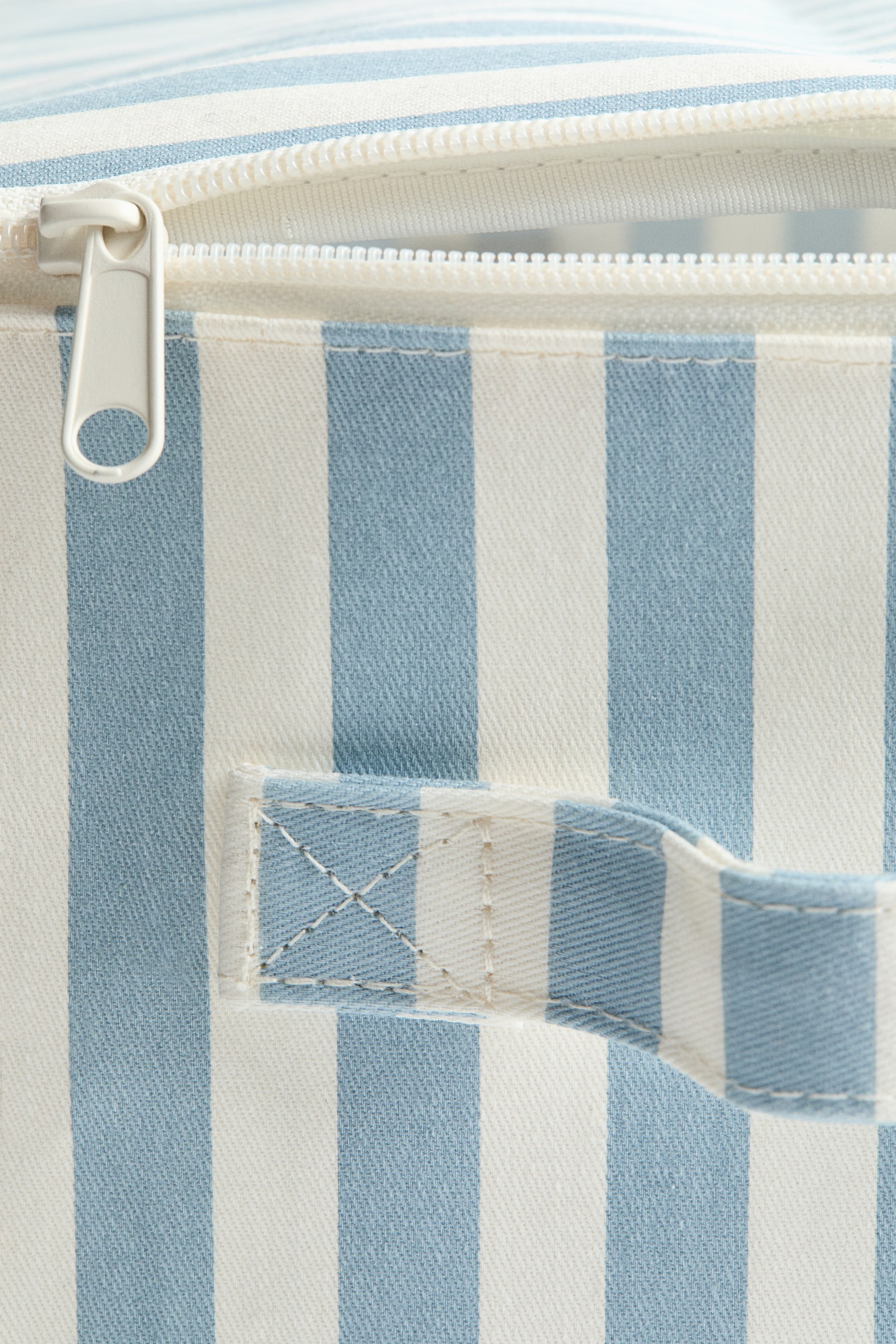 Lidded toy storage basket - Light blue/Striped/Beige/Striped/Green/Striped/Light beige/Dark grey - 3