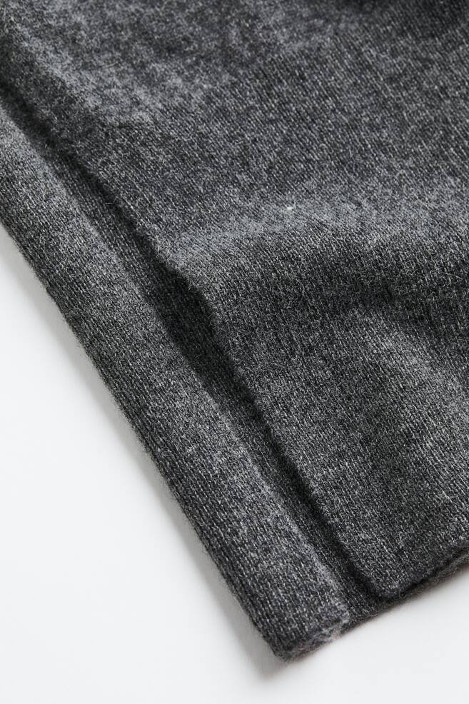 Cashmere polo-neck dress - Dark grey marl/Black - 4