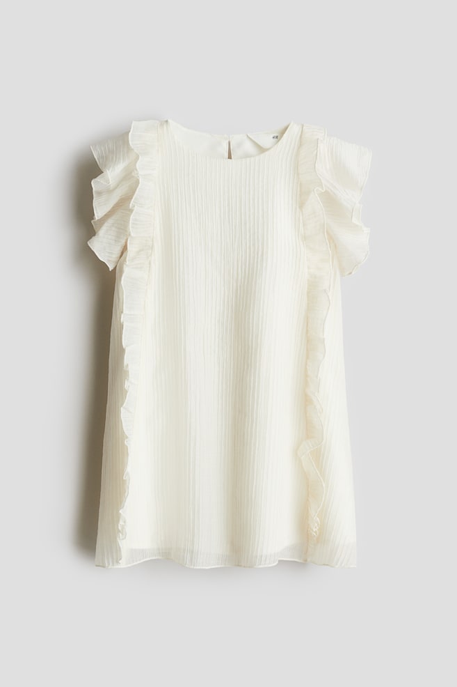 Vestido con volantes - Blanco - 1