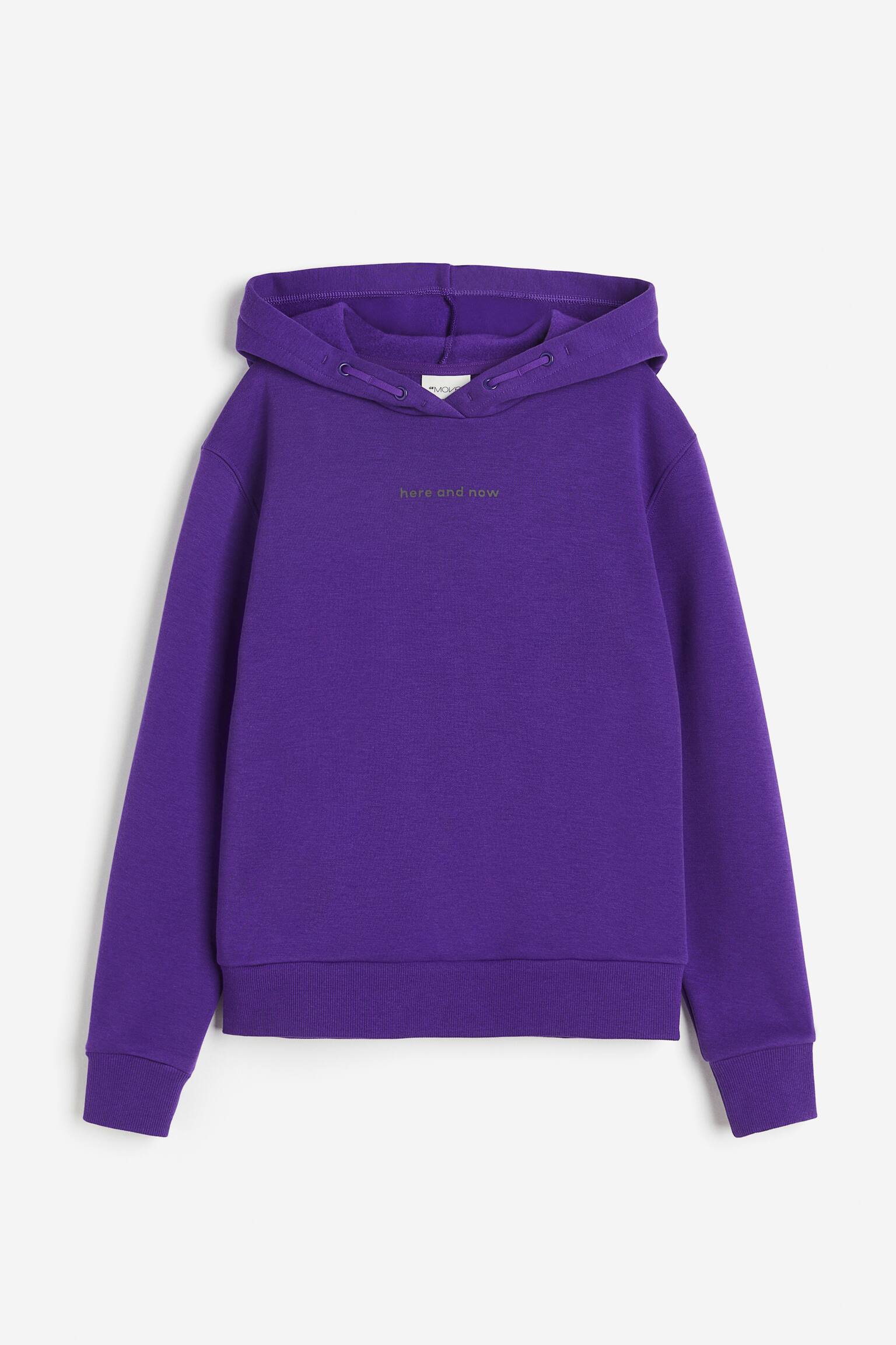 Activewear Hoodie In DryMove™ - Dark purple/Light grey marle/Light greige - 1