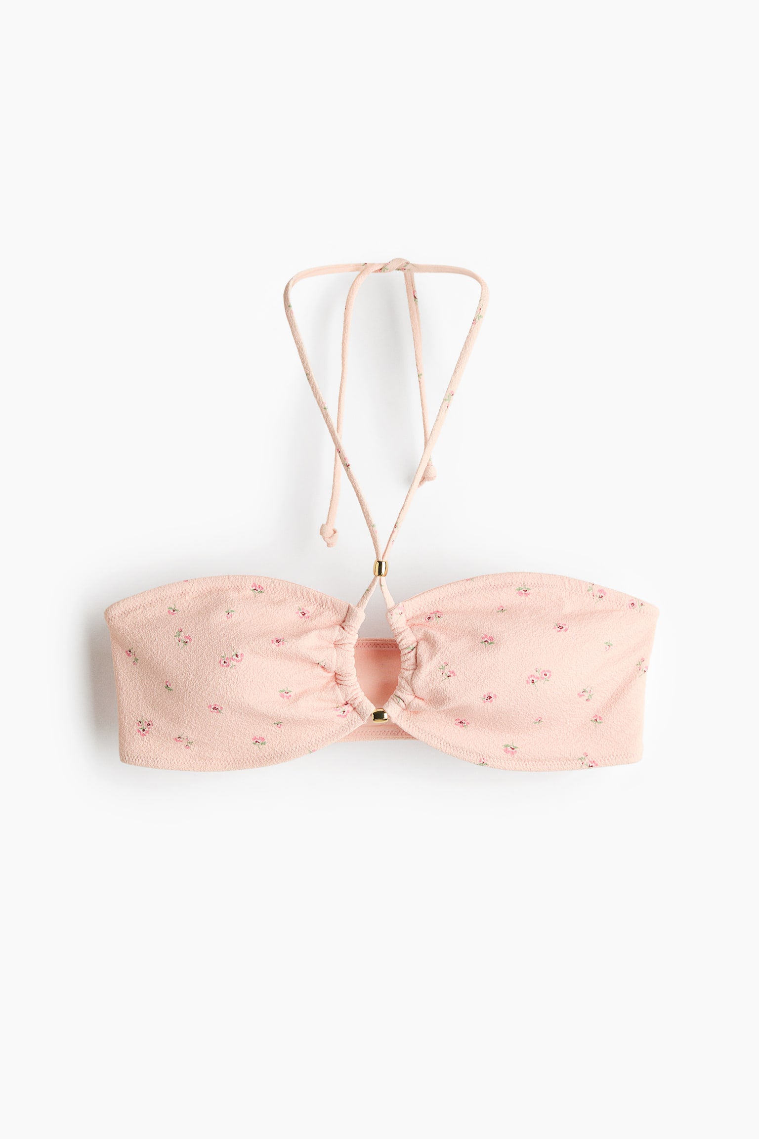 Padded Halterneck Bikini Top - Powder pink/Floral/Coral pink - 1