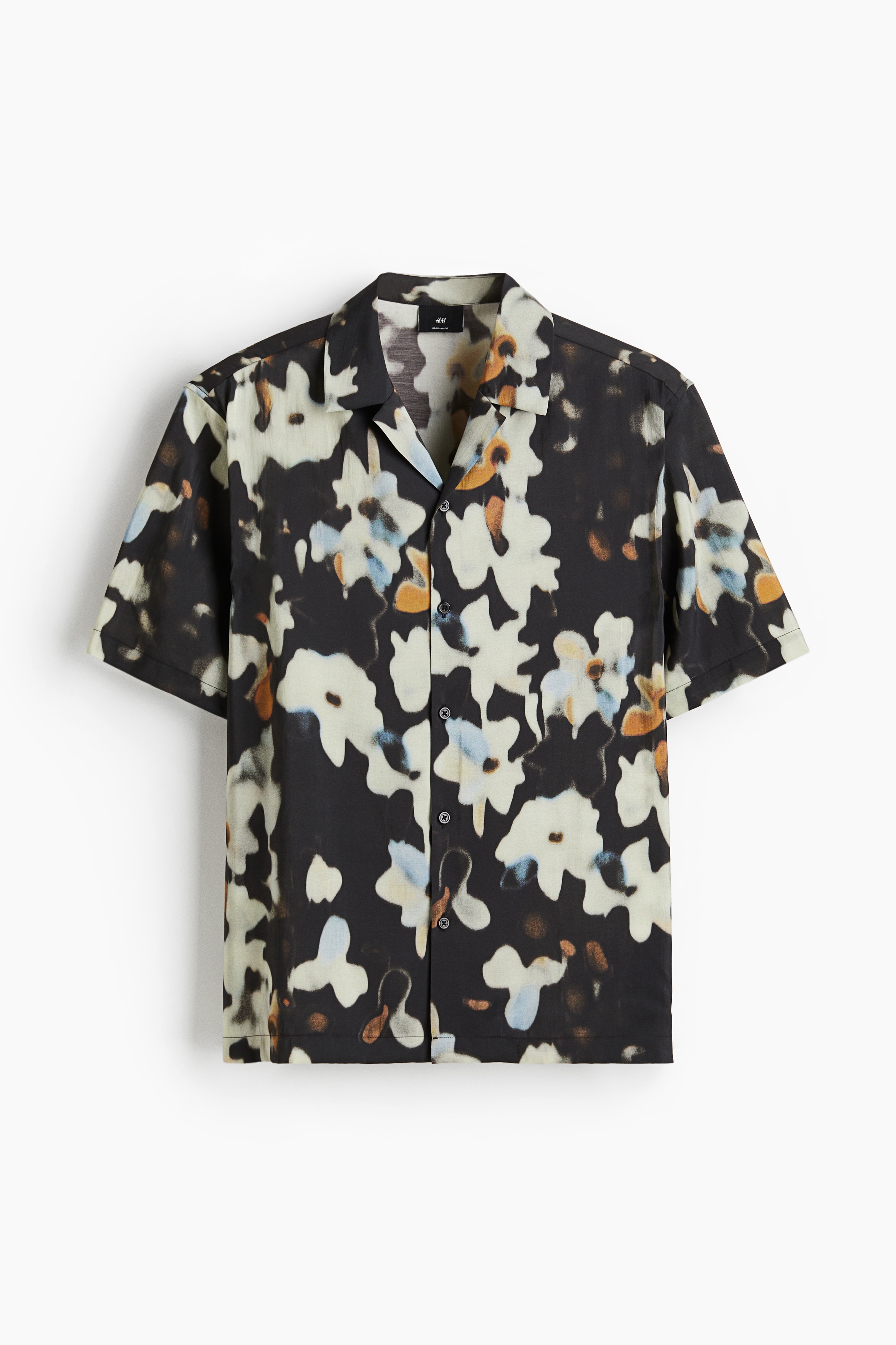 Regular Fit Patterned resort shirt - Black/Floral/Light beige/Patterned