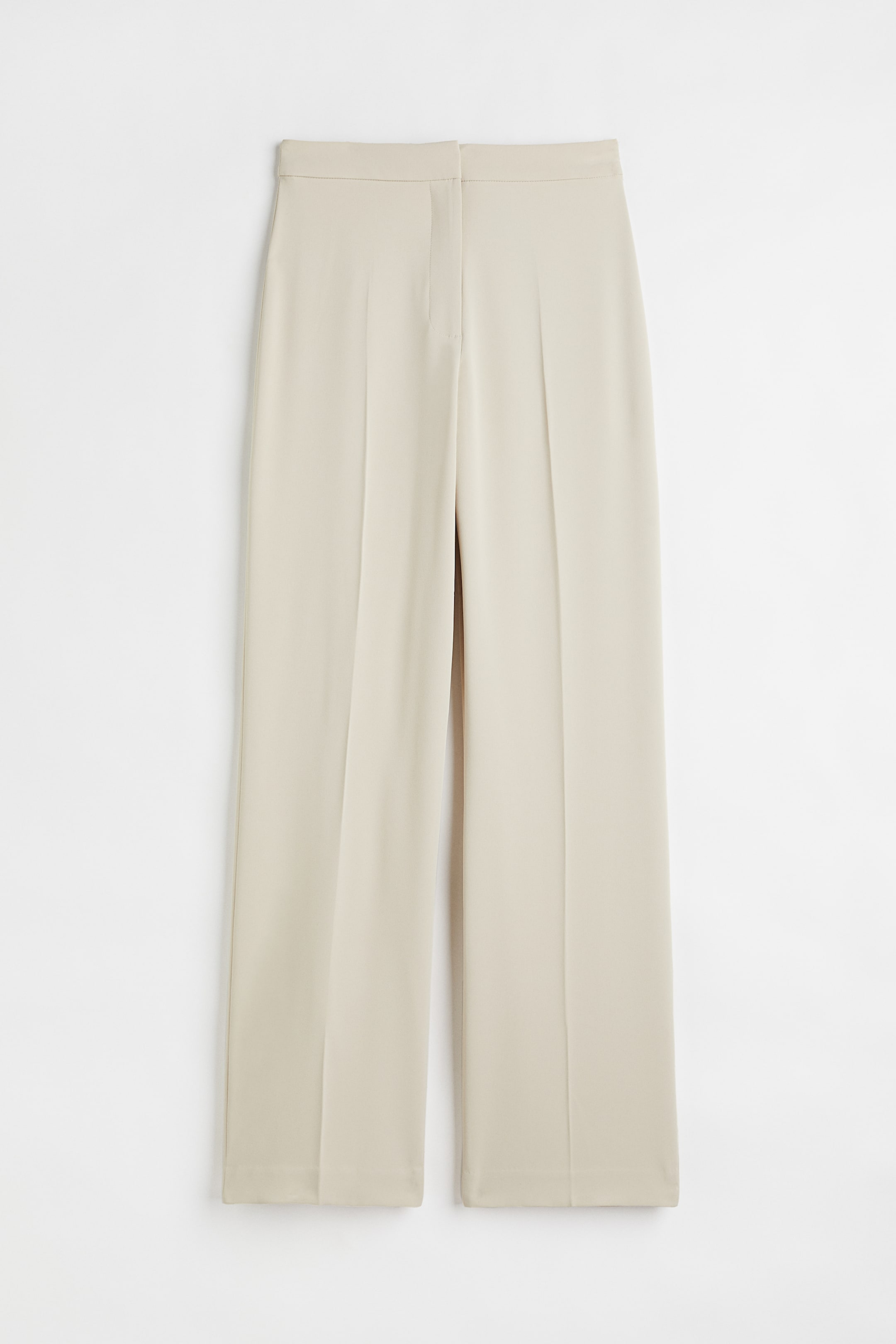 Wide trousers - High waist - Long - Light beige - Ladies | H&M GB