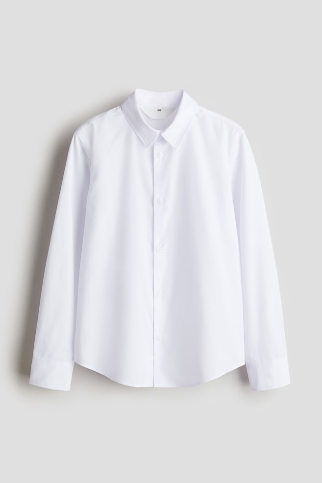 Easy-Iron Shirt - White/Light blue - 1