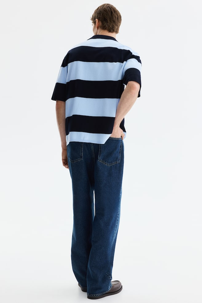 Pikétröja Loose Fit-Marinblå/Randig - 6
