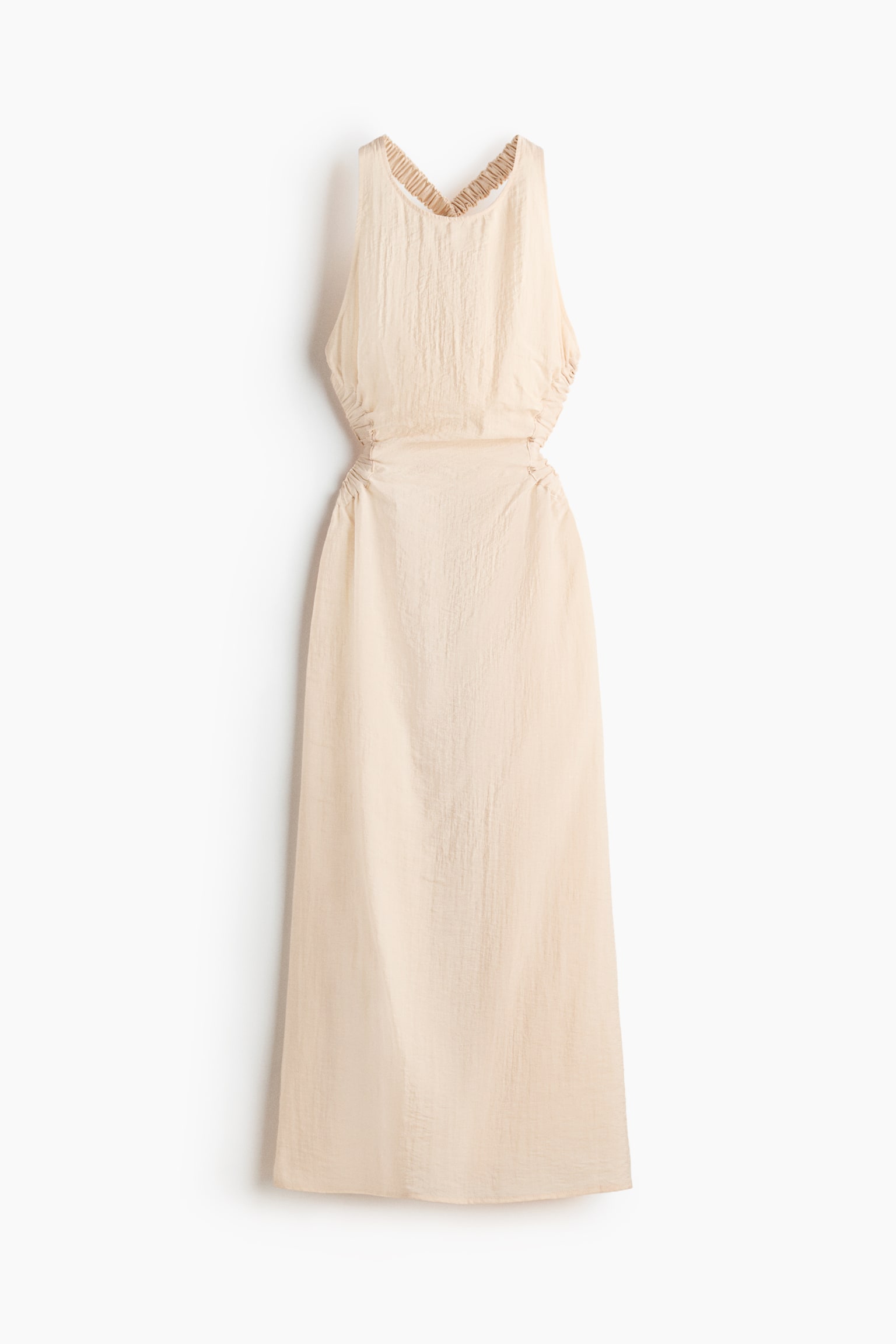 Open-Back Maxi Dress - Light beige/Black/Light denim blue - 1
