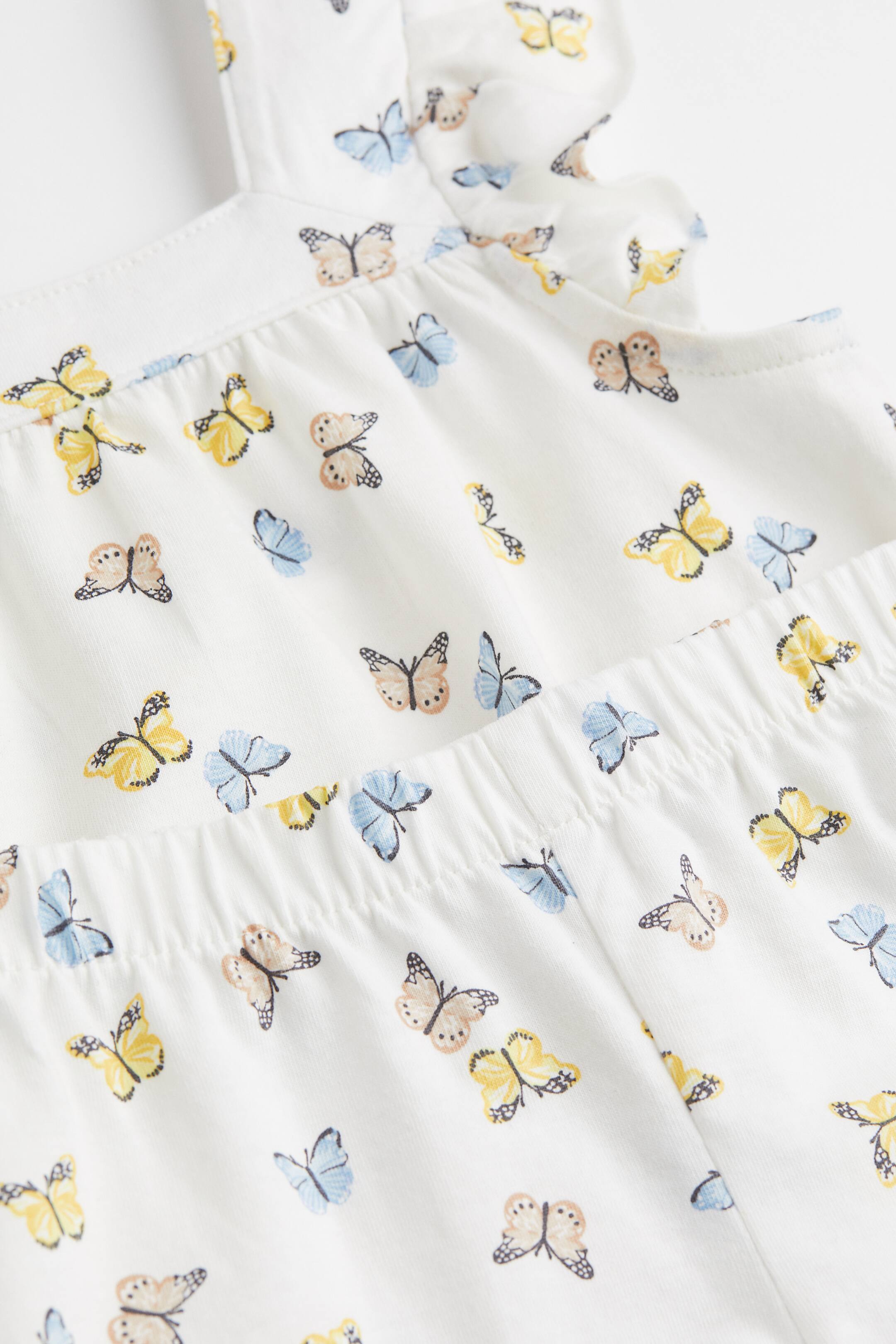 Ingrandisci l'immagine: Pigiama in jersey - Bianco naturale/farfalle - BAMBINO | H&M CH 2