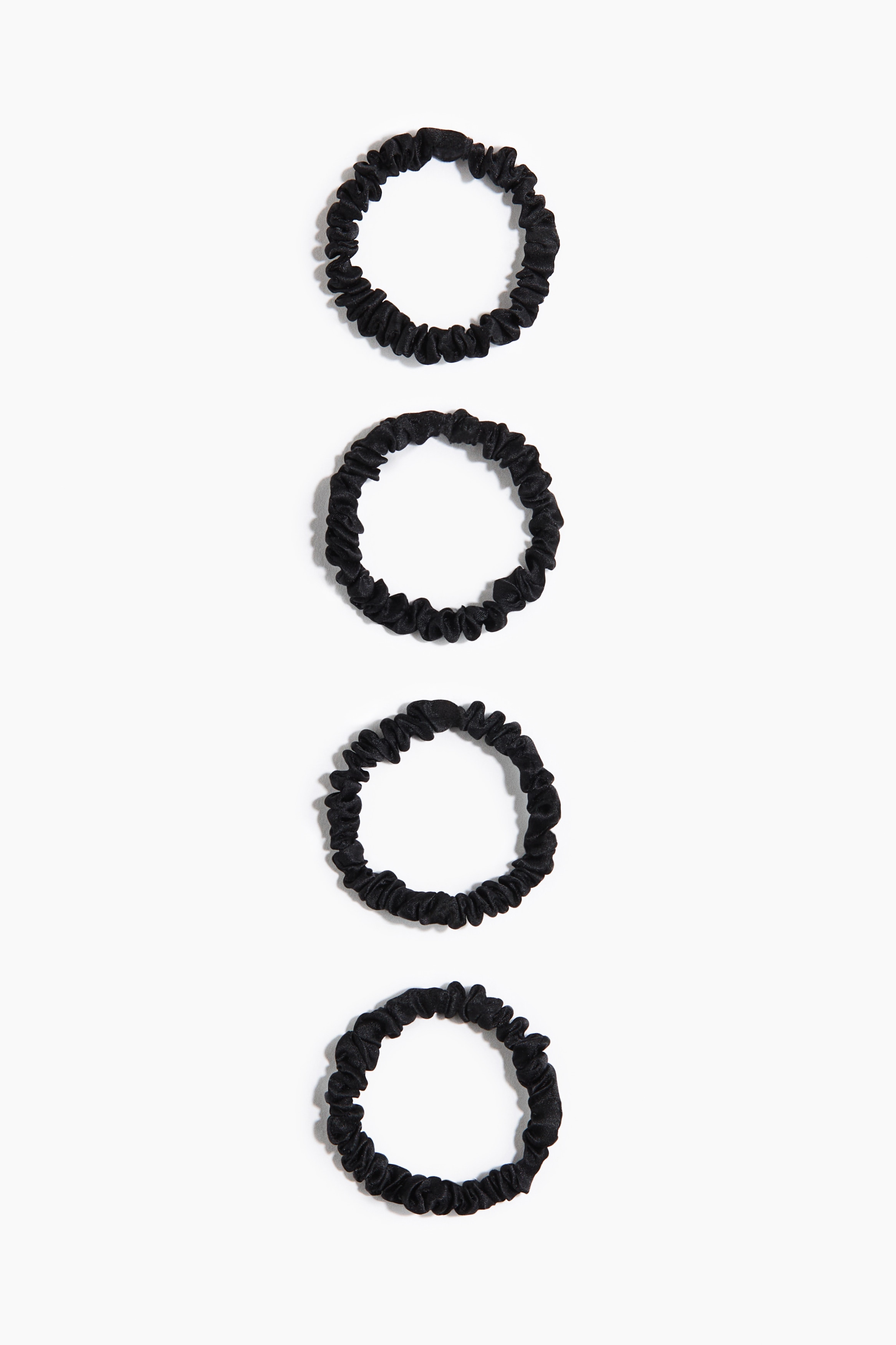 H & M - シルクシュシュ 4個セット - ブラック