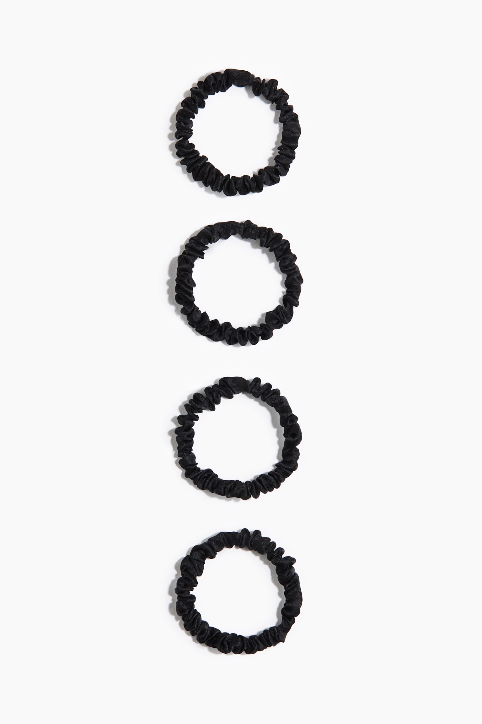 4-pack Silk Scrunchies - Black/Beige/light taupe