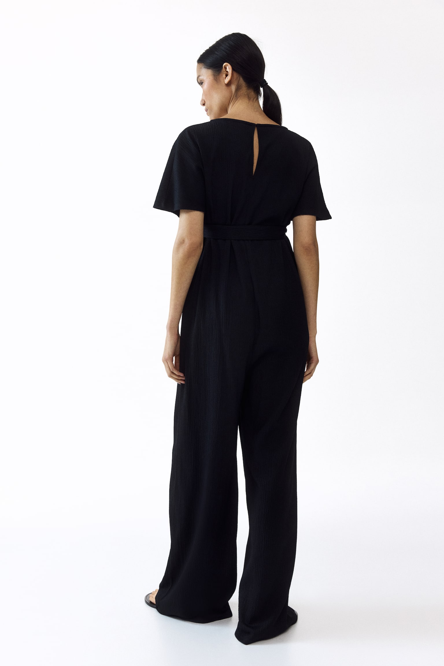 MAMA Short-sleeved tie-belt jumpsuit - 6