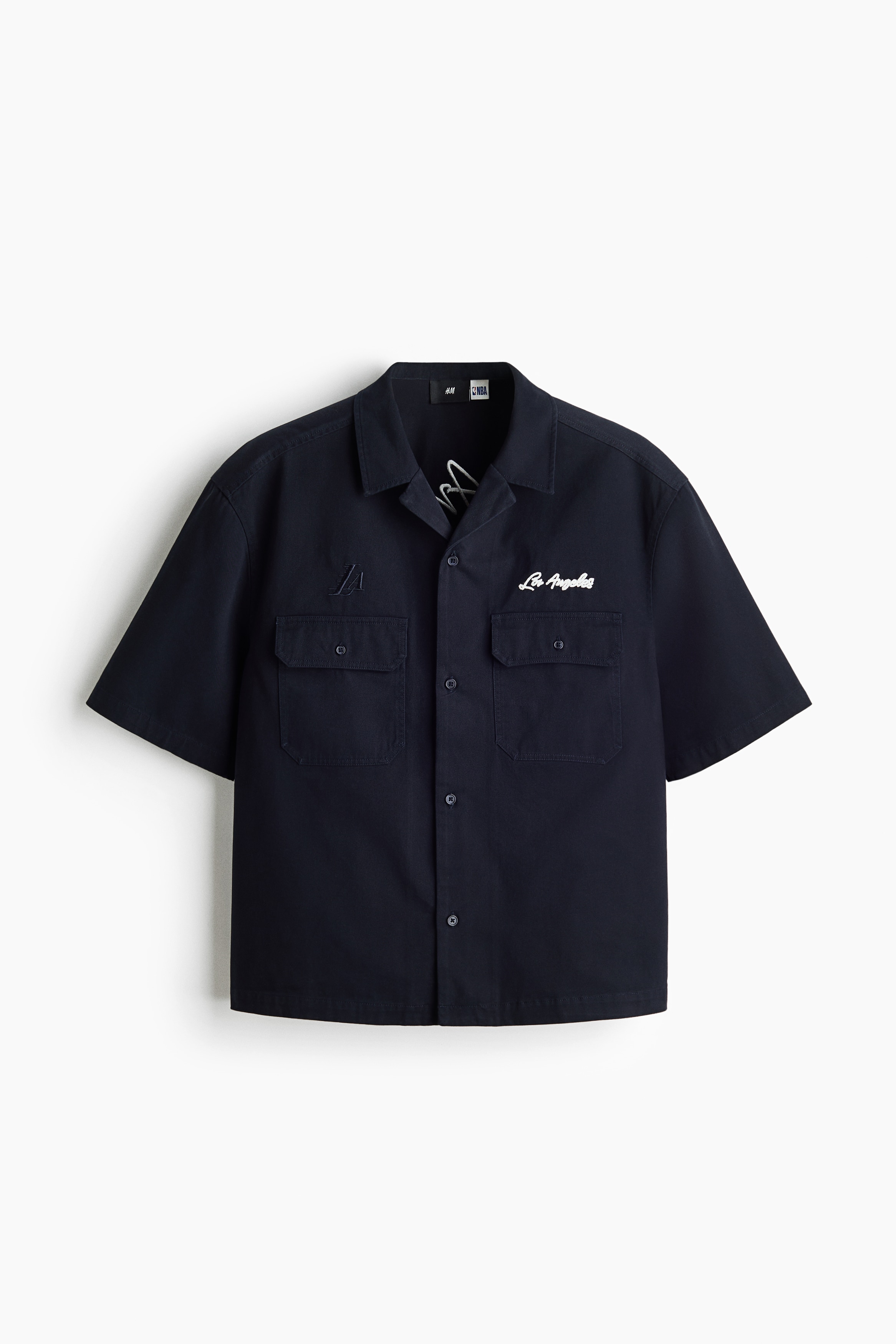 Relaxed-Fit Cotton Shirt - Navy blue/NBA/Dark gray/NBA