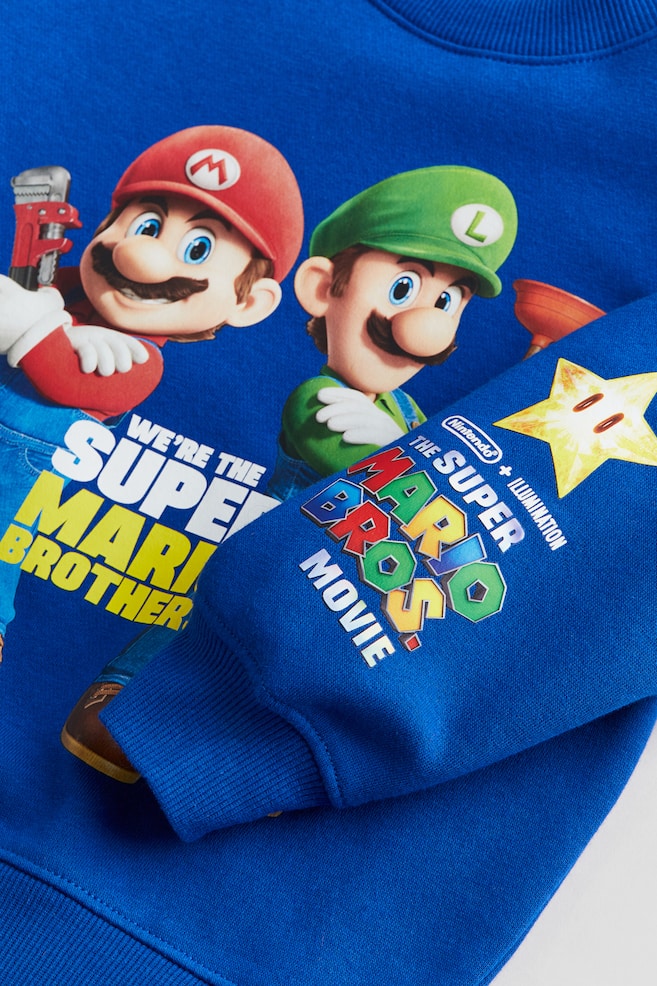 Oversized printed sweatshirt - Bright blue/Super Mario/Black/Spider-Man/Khaki green/Jurassic World/Grey/Super Mario Bros. Movie/dc/dc/dc/dc/dc/dc/dc/dc/dc/dc - 2