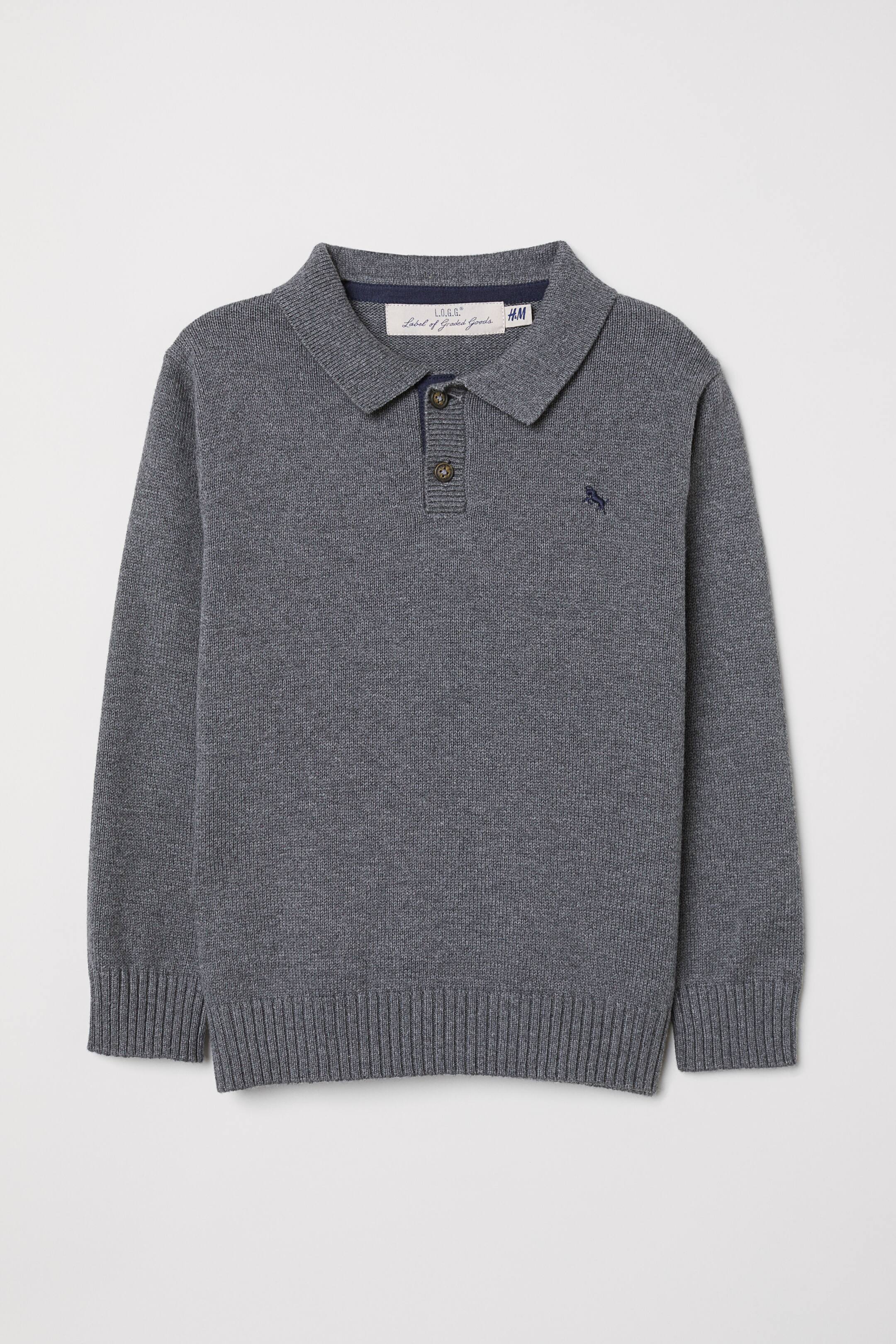 查看大圖: 精織Polo衫 - 深灰色 - Kids | H&M 1
