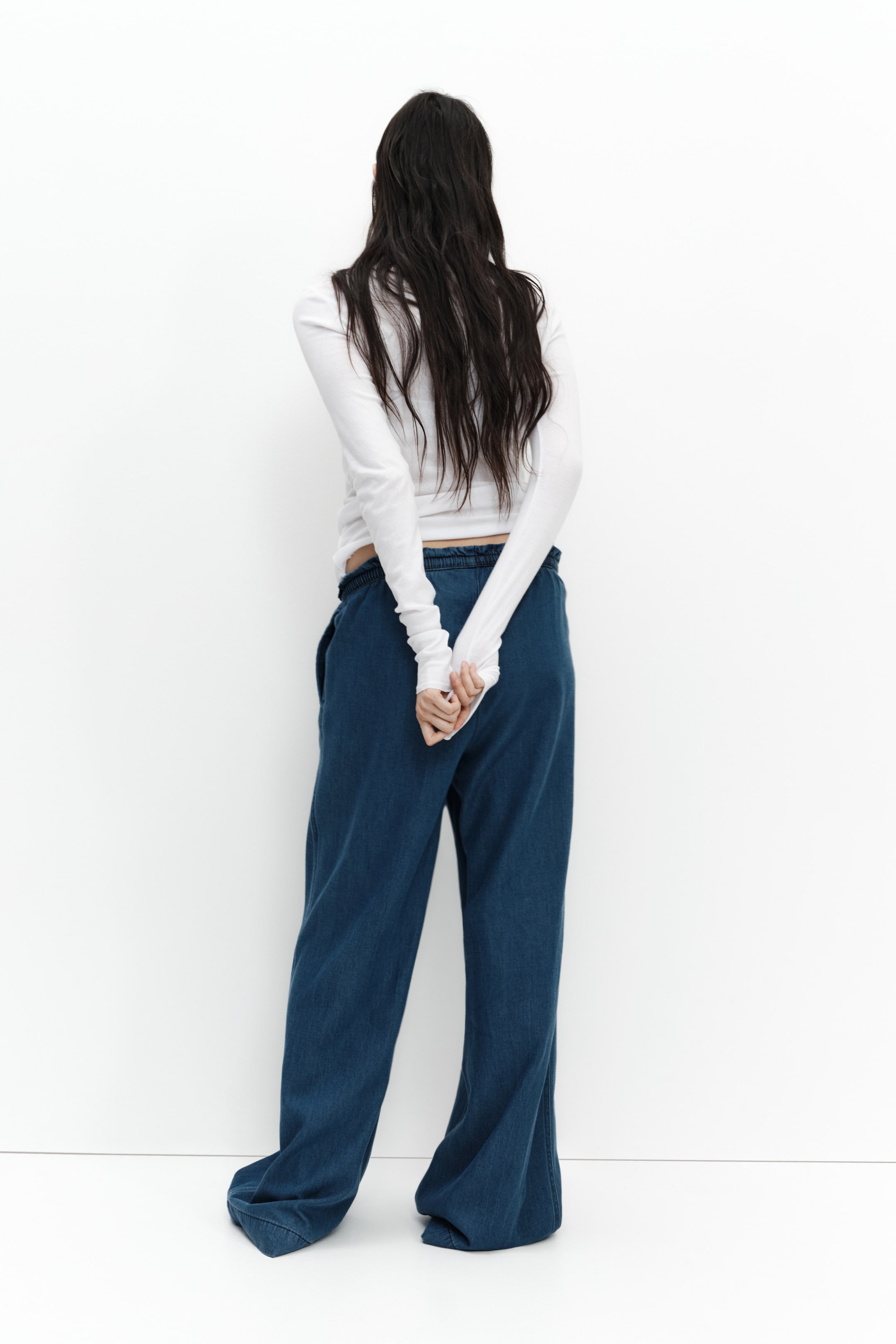 MAMA Wide-Leg Paper-Bag Pants