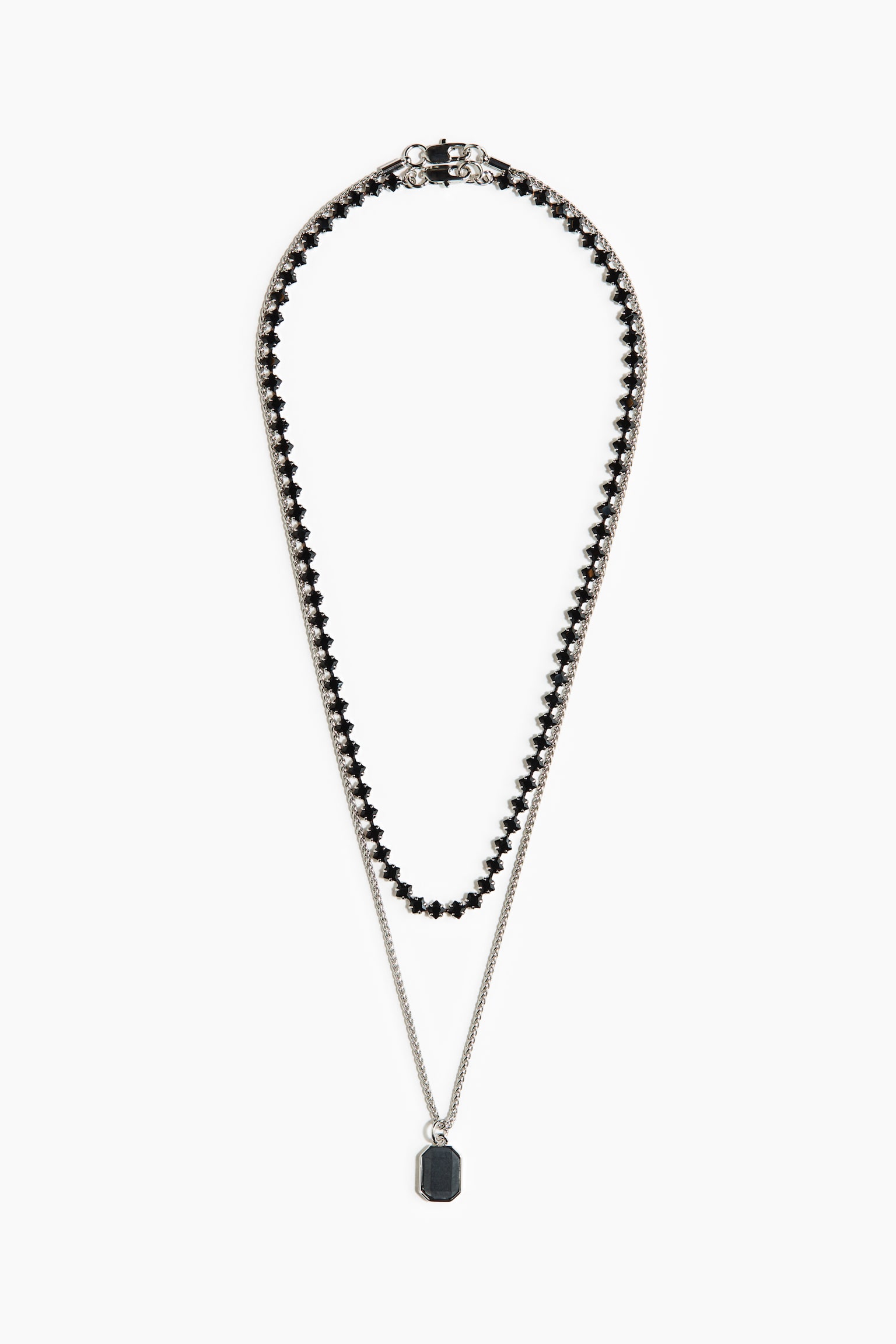 2-pack necklaces - Black/Silver-coloured