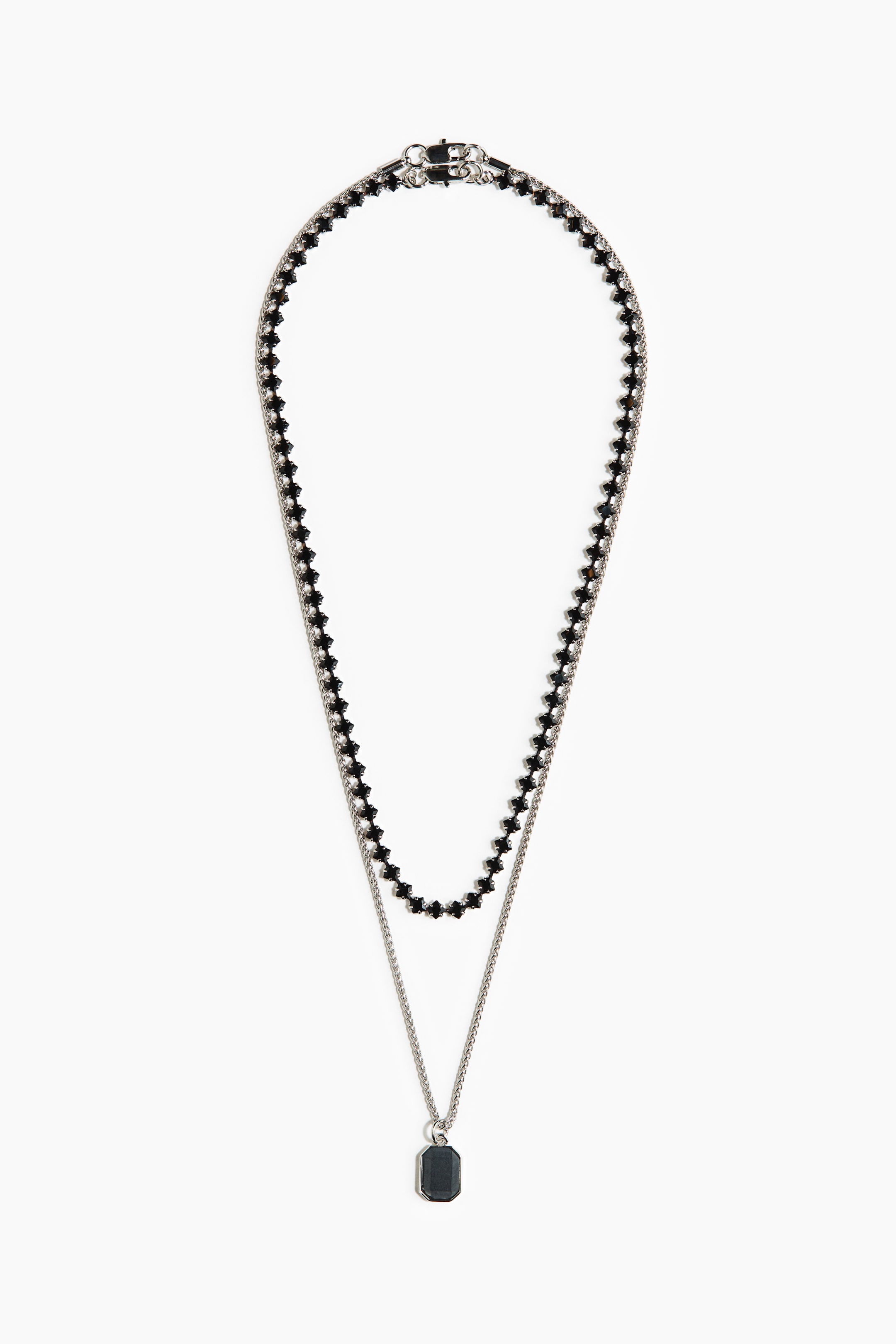 Se større billede: 2-pack necklaces - Black/Silver-coloured - HERRE | H&M DK 1