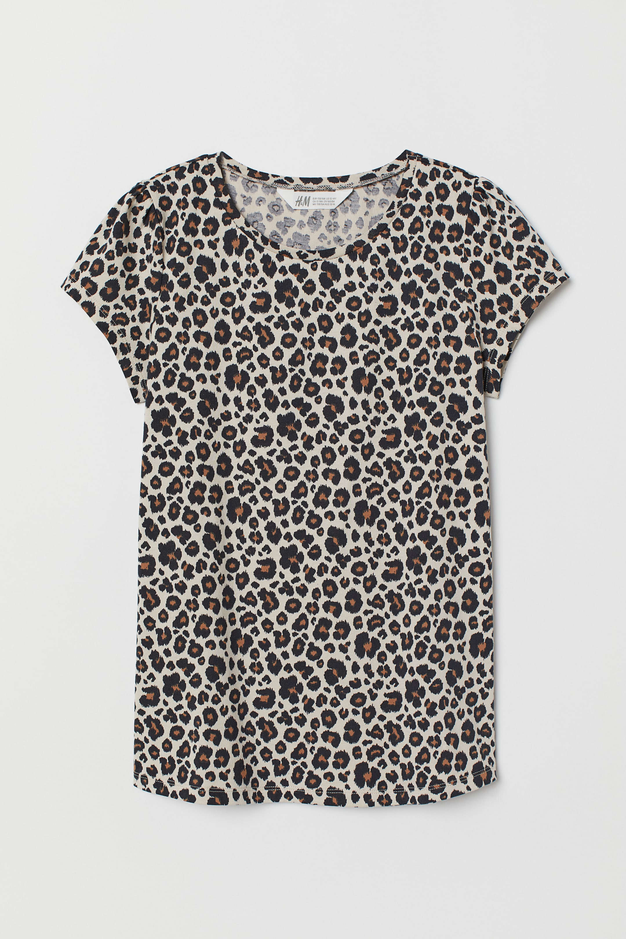 Größeres Bild ansehen: Jerseyshirt mit Druck - Hellbeige/Leopardenmuster - Kids | H&M DE 1