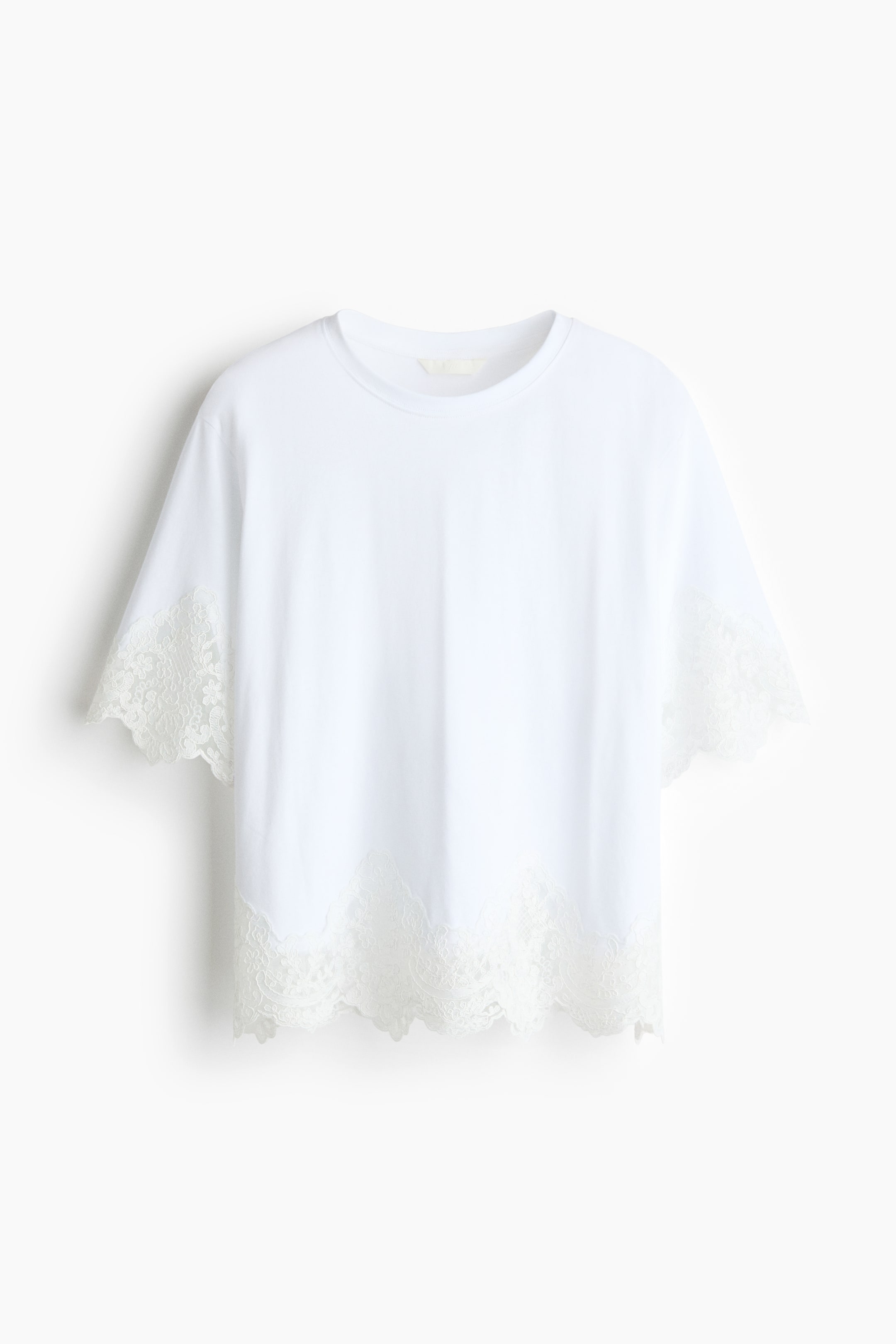 T-shirt en coton avec dentelle