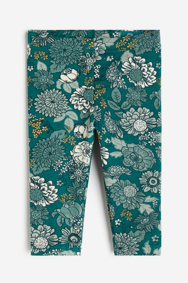 Brushed-inside leggings - Dark turquoise/Floral/Light purple/Clouds/Blue/Floral/White/Hearts/dc/dc/dc/dc - 1