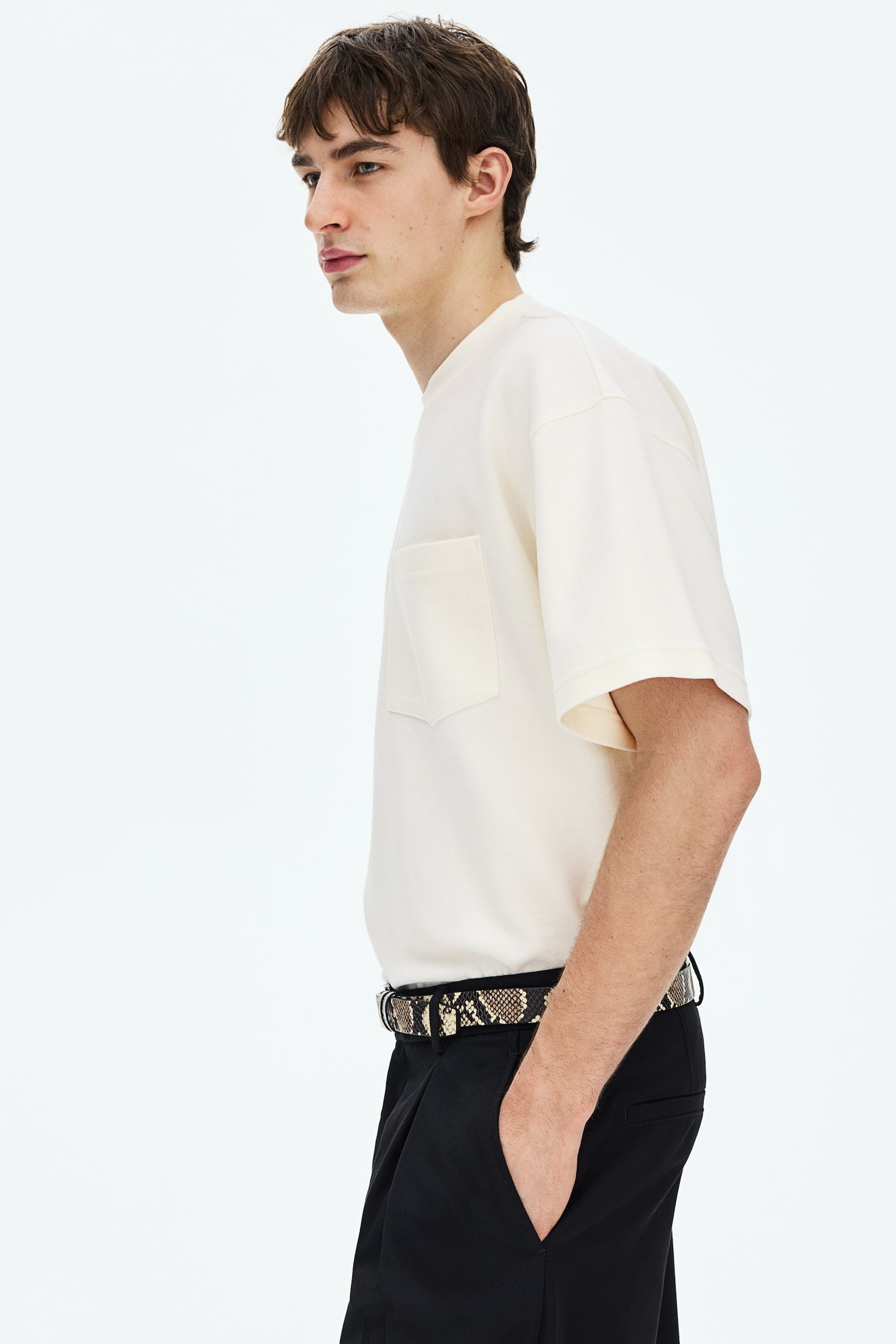 טישירט Oversized Fit-קרם - 6