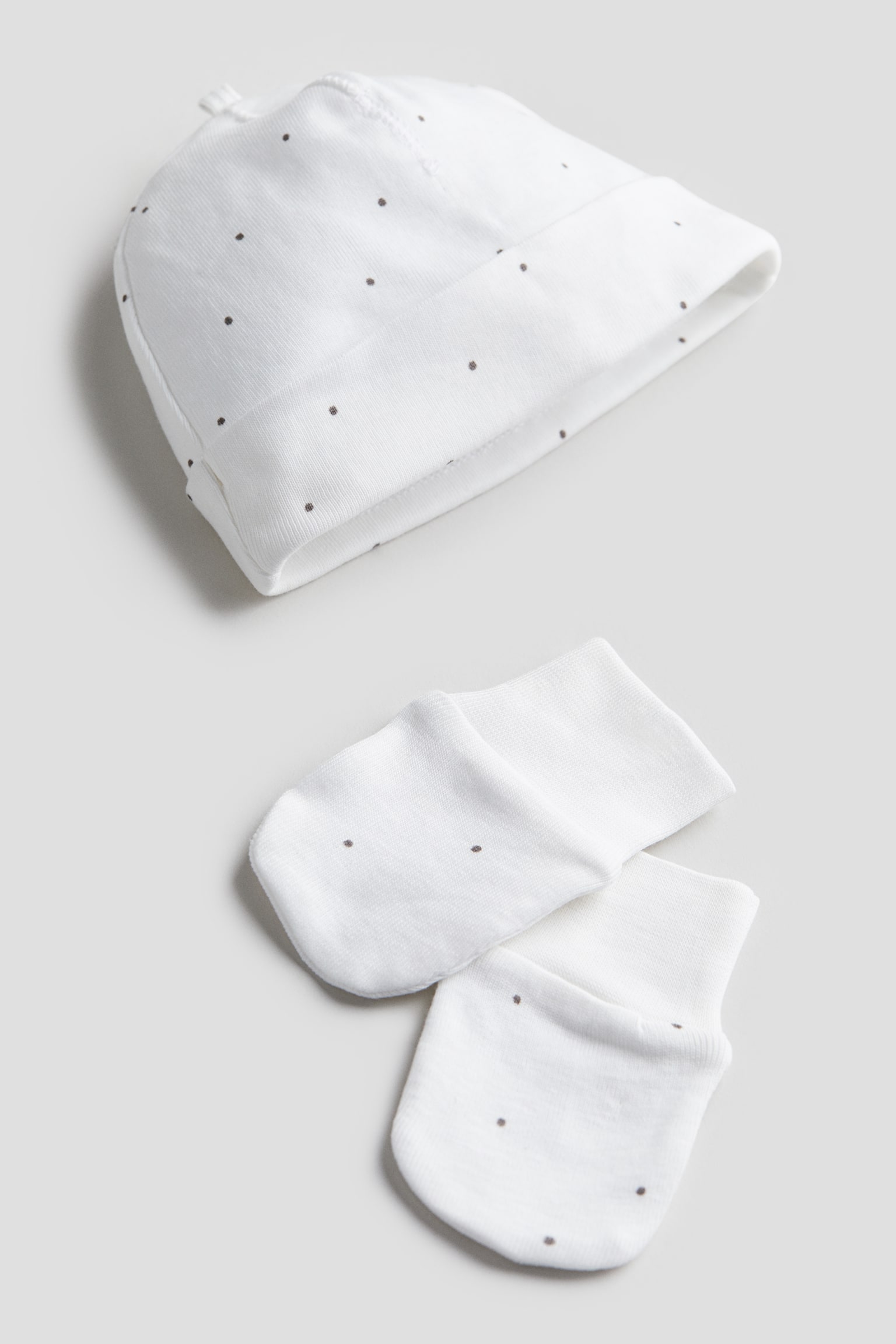 7-piece Cotton Jersey Gift Set - White/Spot - 5