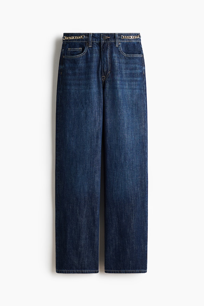 Straight High Jeans - Blu denim scuro - 1