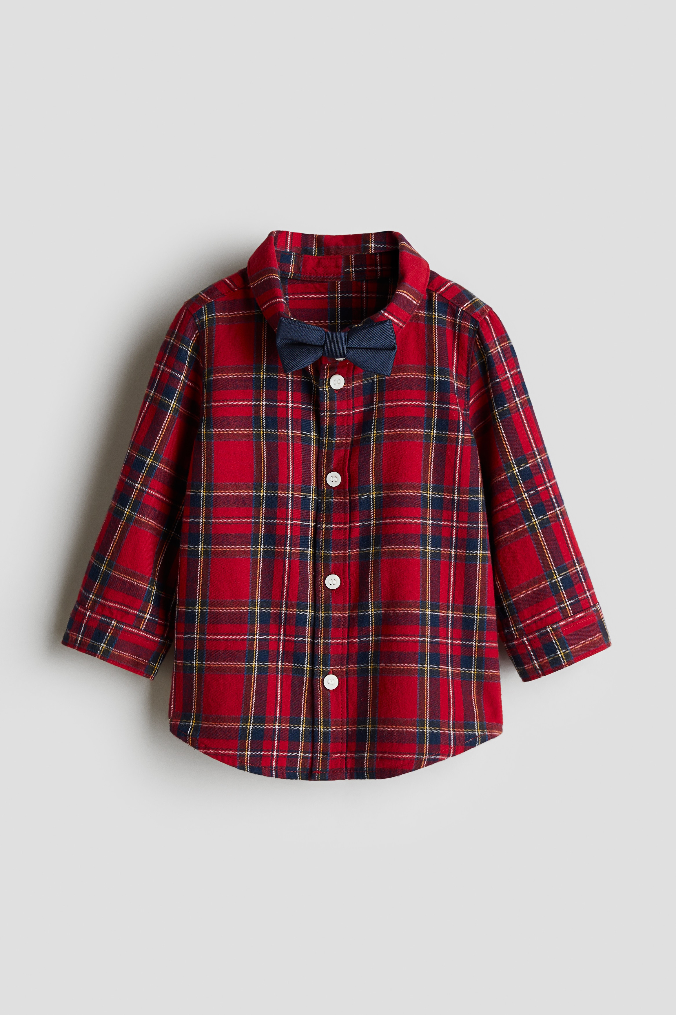 シャツ&ボウタイ 2アイテムセット - Red/Checked - Kids | H&M JP