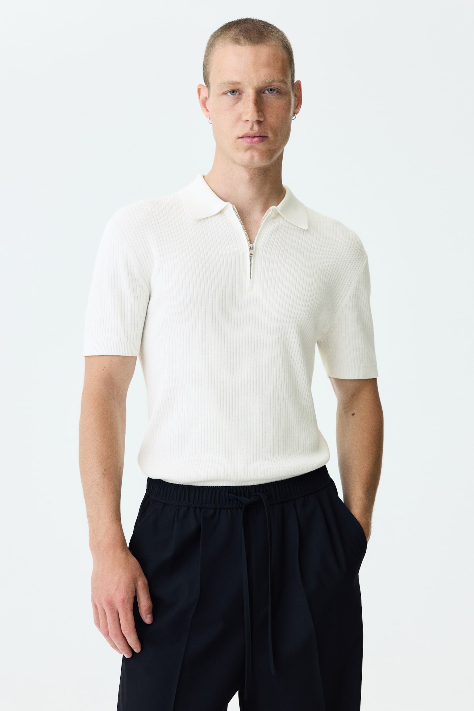 Slim Fit Polo shirt - Cream/Black - 1