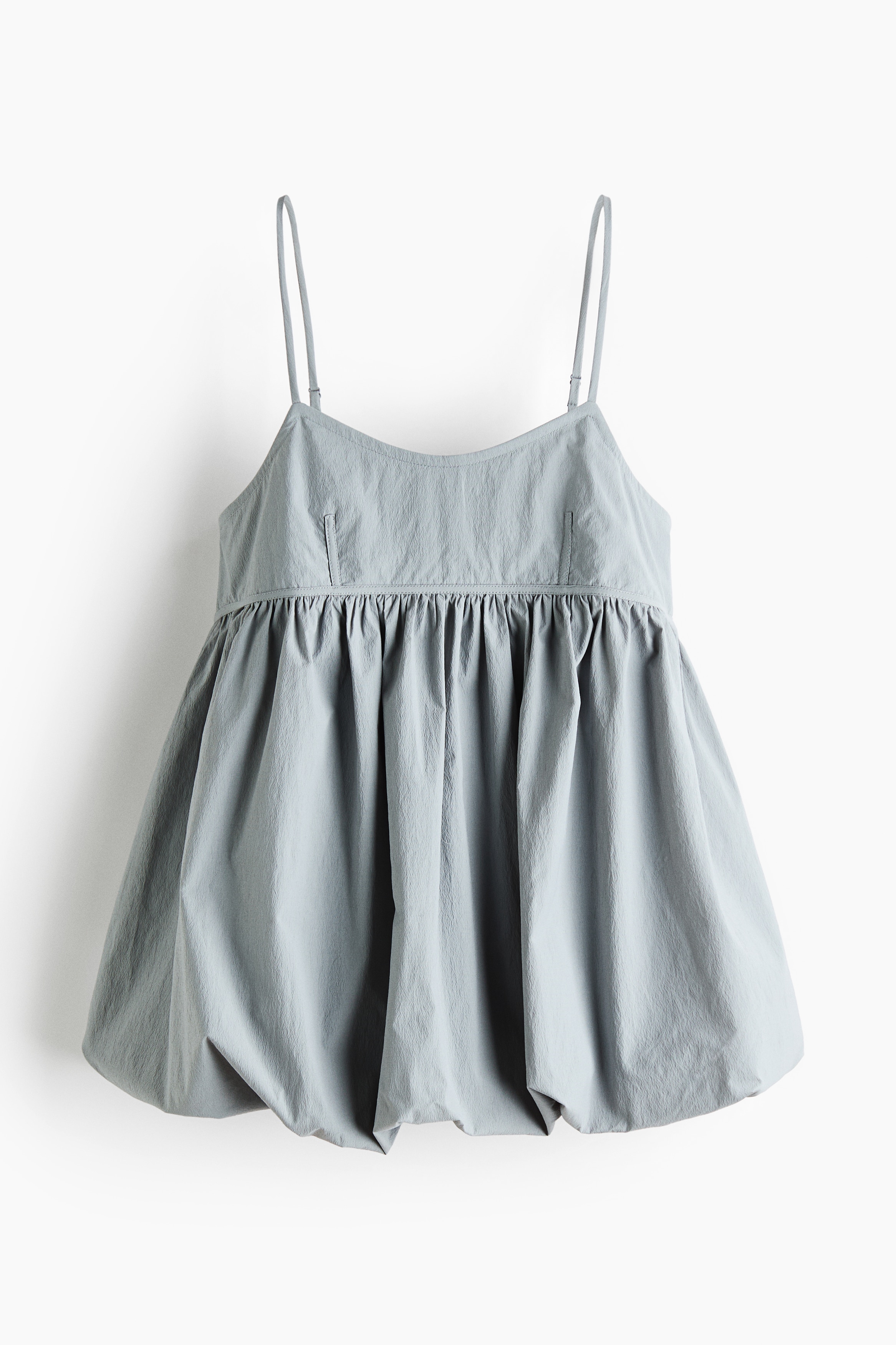 Bubble-Hem Strappy Top - Gray/Black