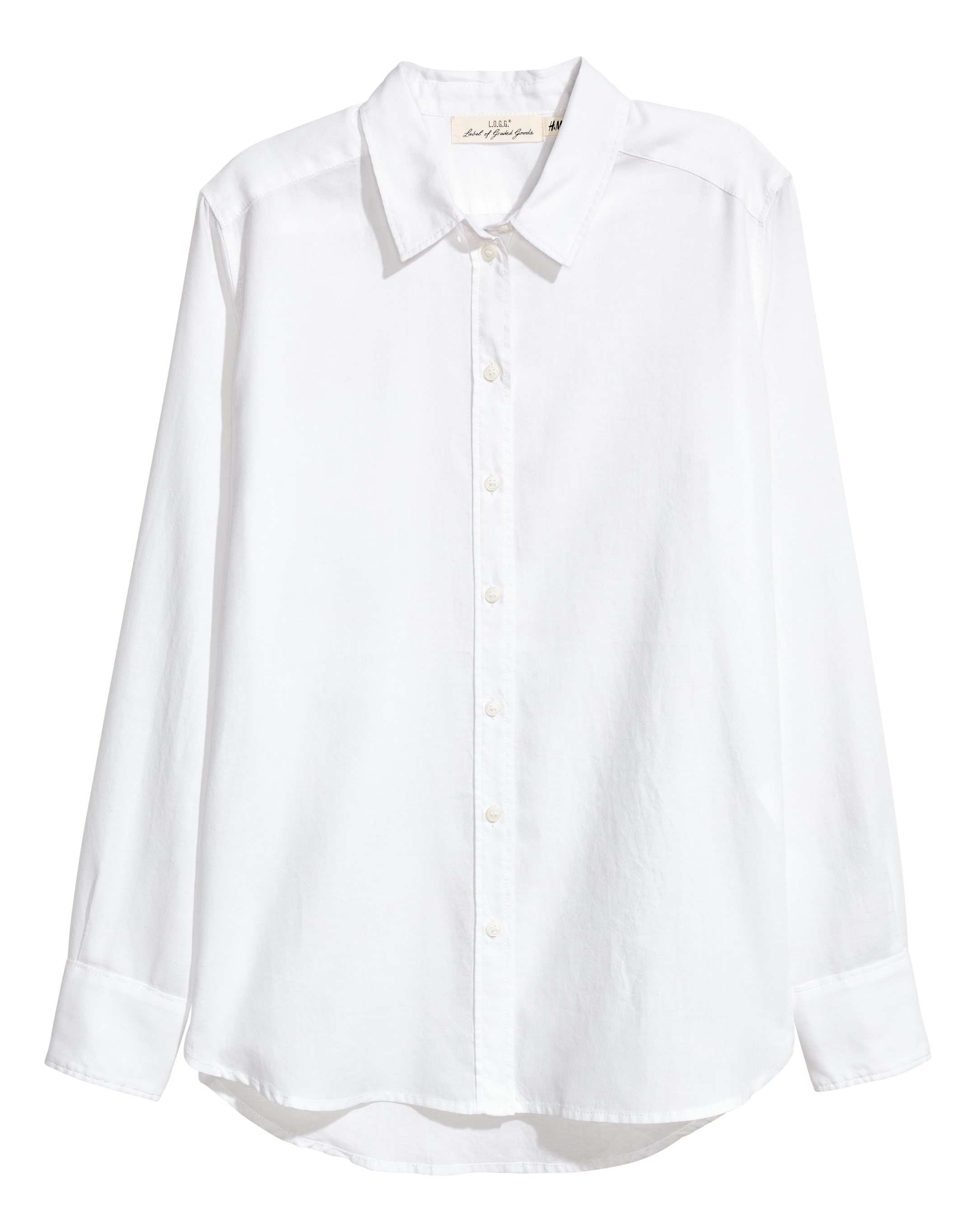 Cotton shirt - Long sleeve - White - Ladies | H&M GB