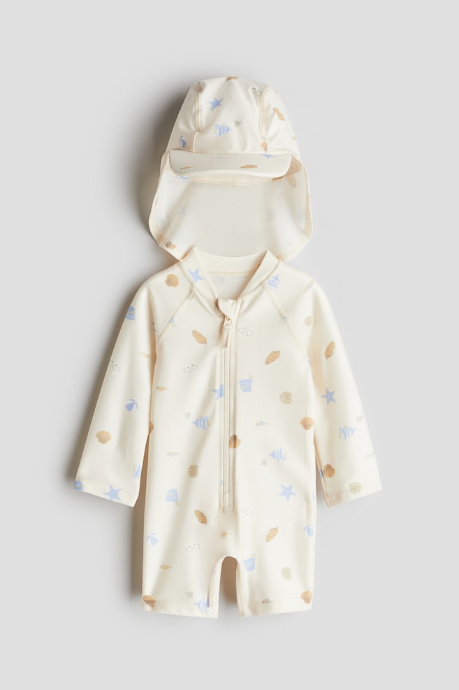 UPF 50 Sun protection set - Cream/Fish/Cream/Floral/Peach/Fish/White/Marine animals/Light blue/Striped/Light pink/Cherries/Pink/Floral/Light turquoise/Palm trees/Light beige/Animals - 1