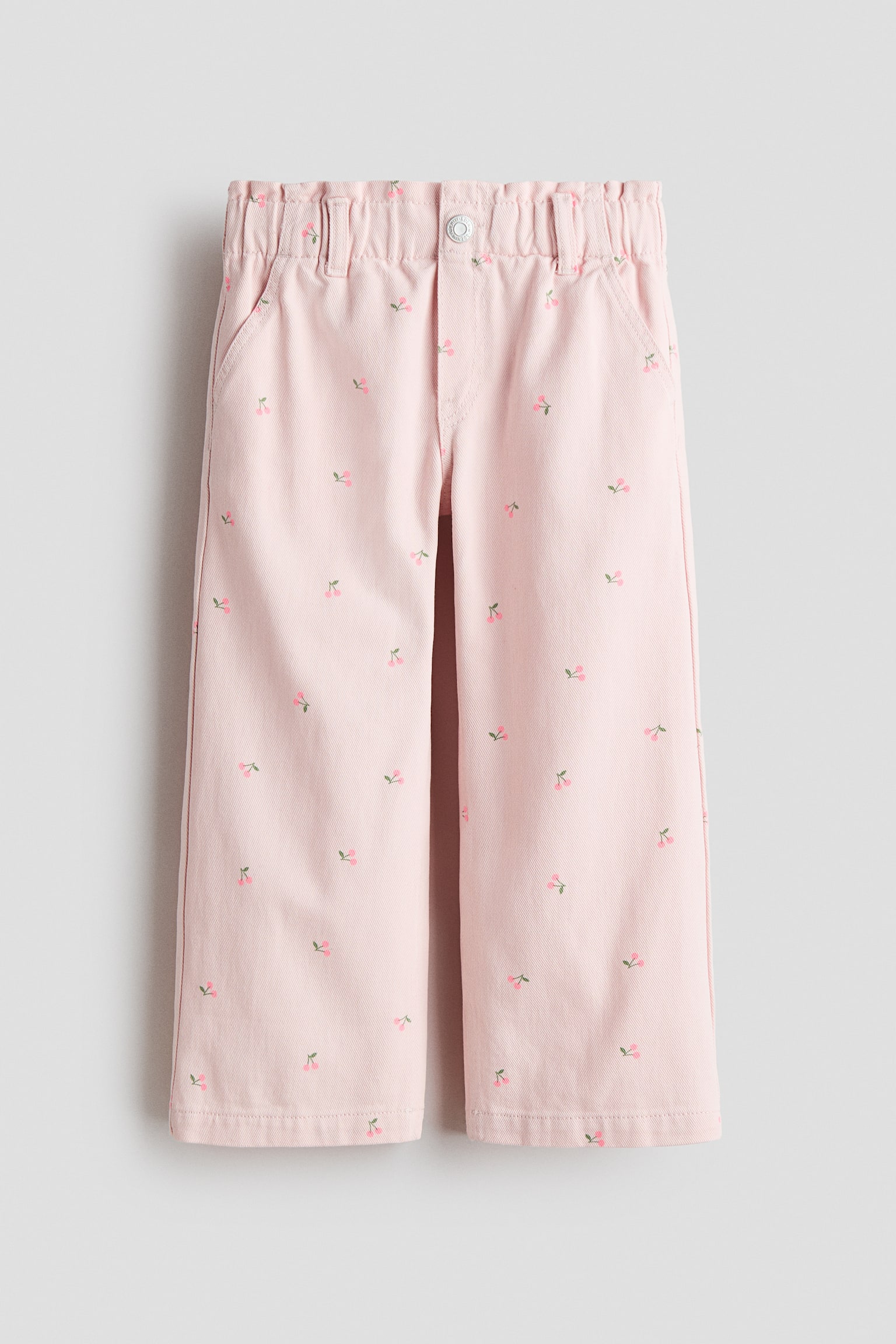 Jeans paper bag Wide Leg - Roz-deschis/cireșe/Alb/flori/Alb/flori albastre/Albastru-denim/Albastru-denim deschis/Roz-deschis/Roz-deschis/Albastru-denim/Bej-deschis/flori/Gri-denim/Albastru-denim/Bej-deschis/flori/Verde-kaki deschis - 1